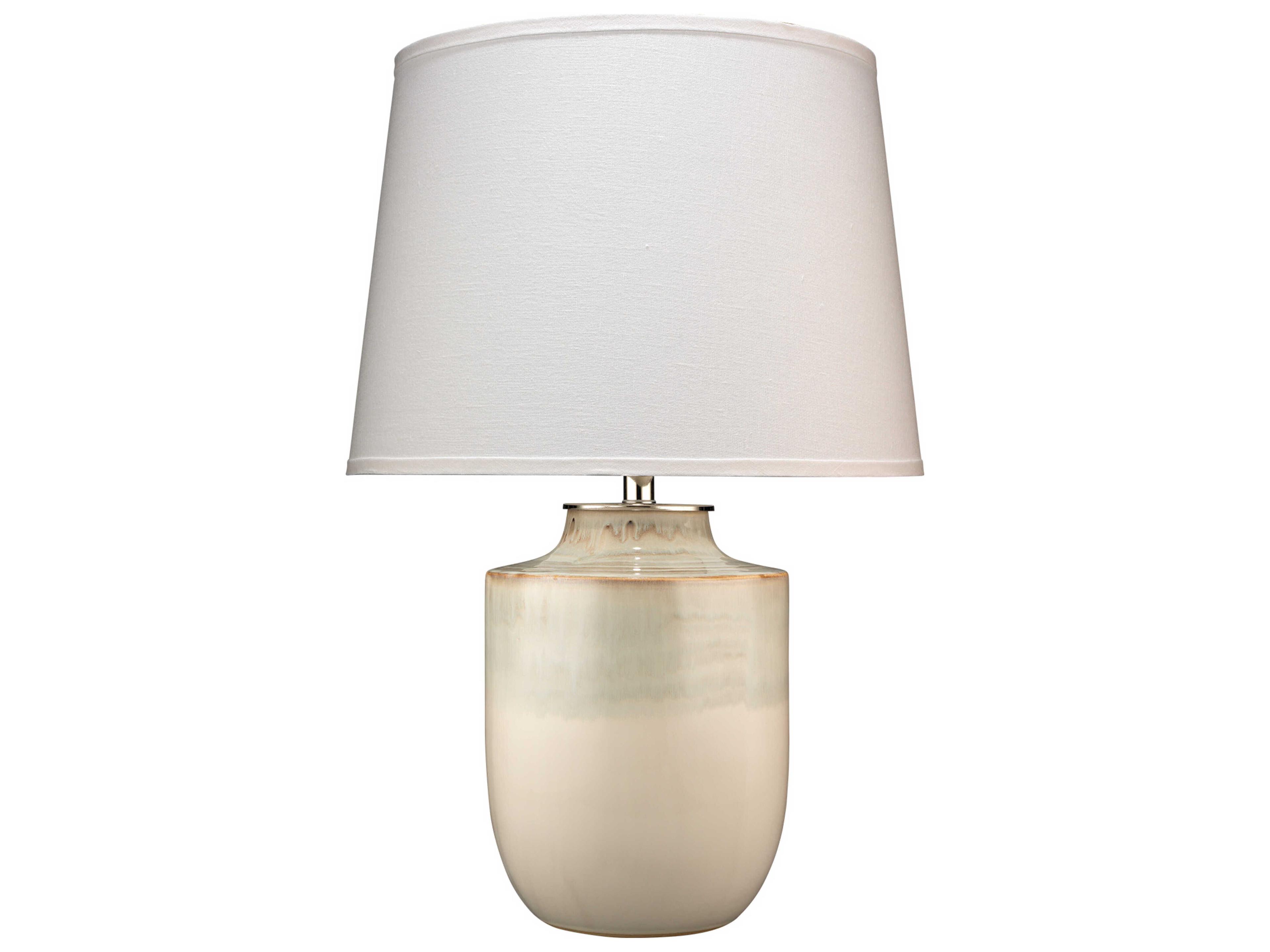 Lagoon Ceramic Ombre Table Lamp in Cream with Linen Shade