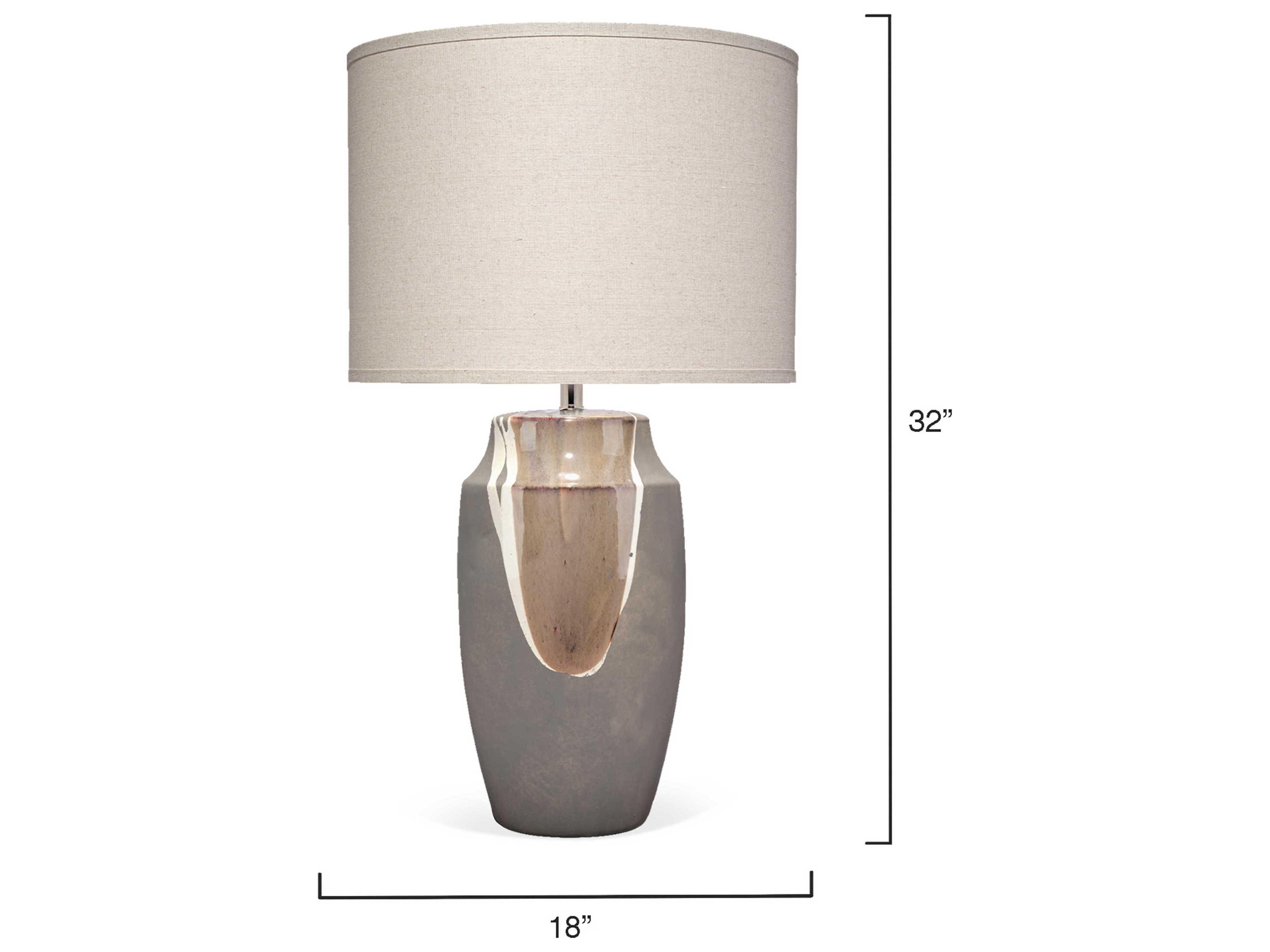 Jamie Young Matte Grey With Beige White Drip Brown Buffet Lamp