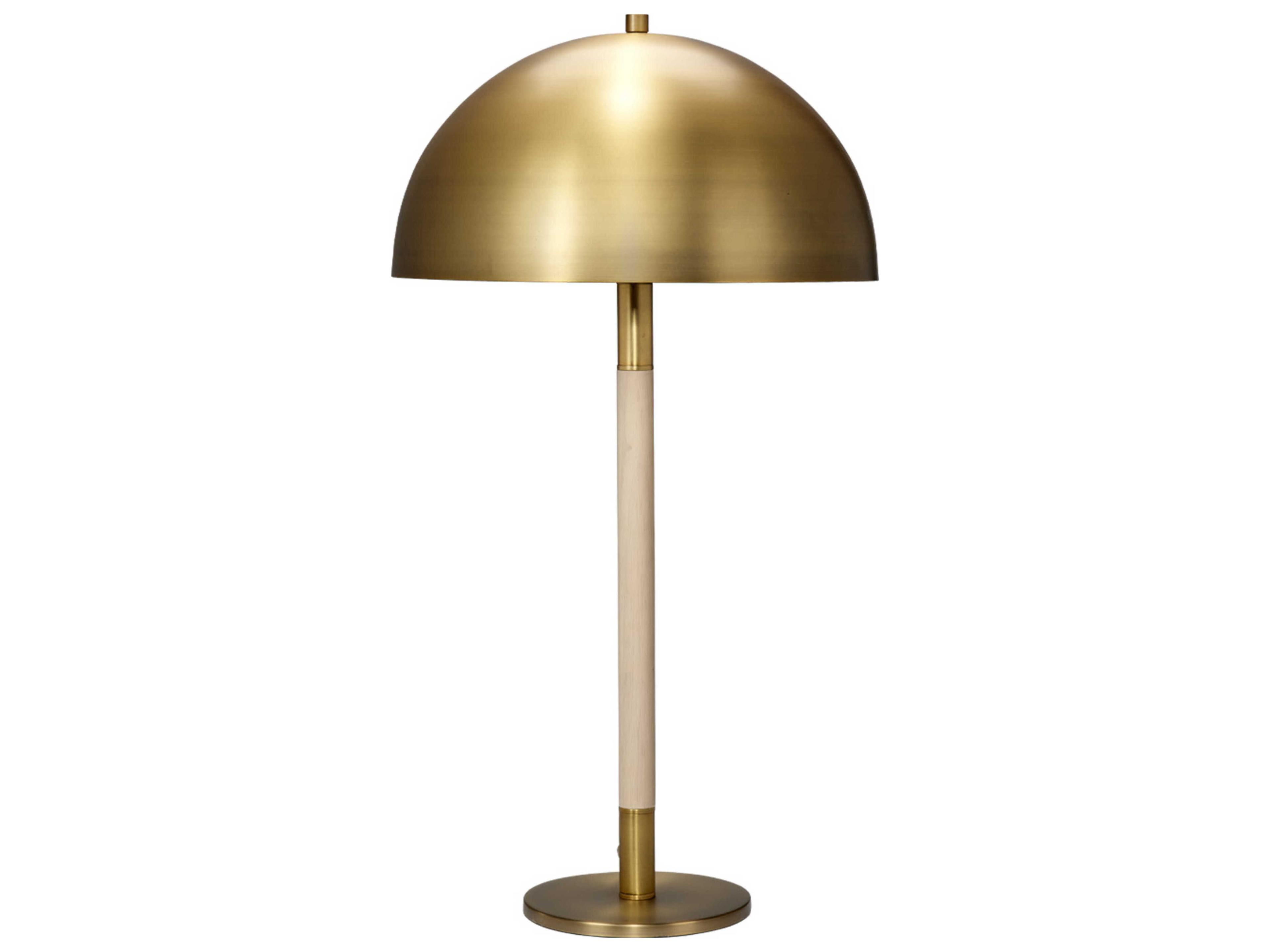 Jamie Young Merlin Natural Wood / Antique Brass Buffet Lamp
