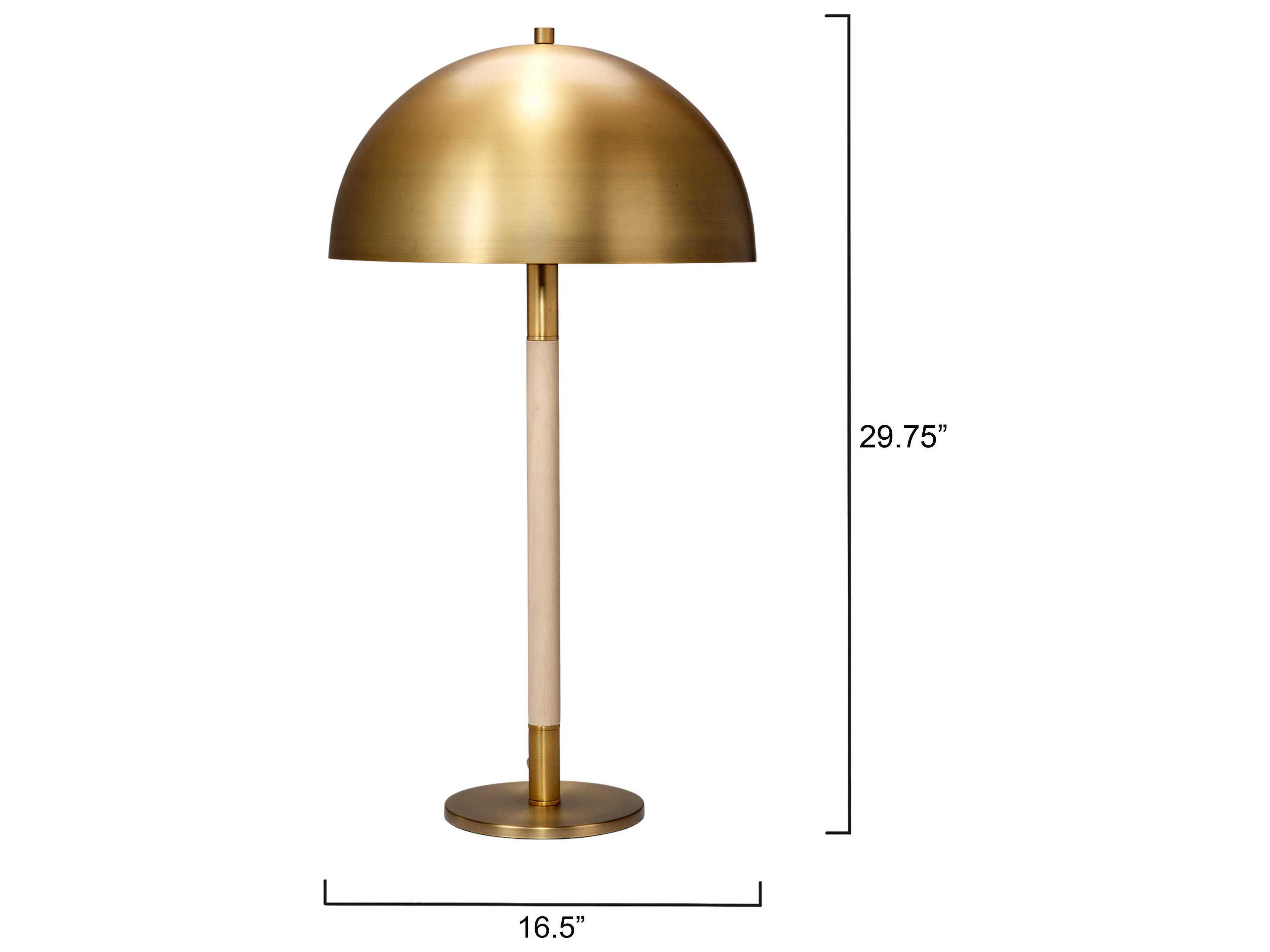 Jamie Young Merlin Natural Wood / Antique Brass Buffet Lamp