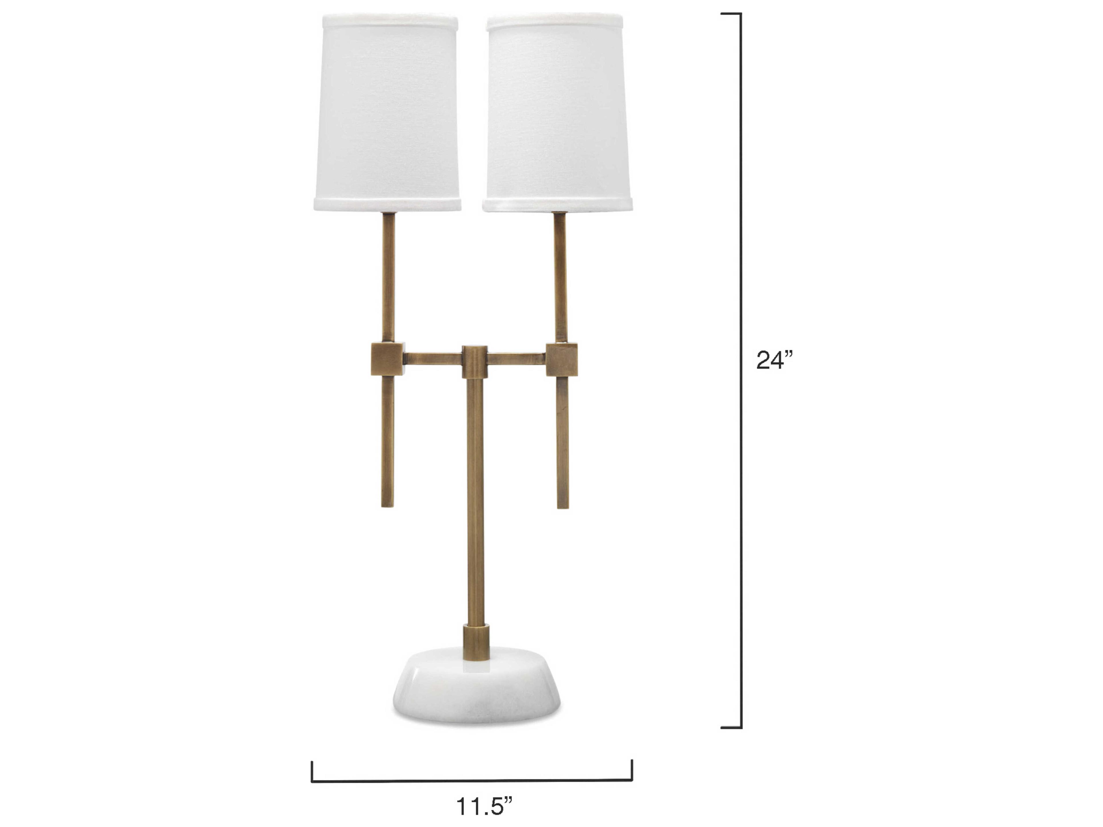 Jamie Young Minerva Antique Brass White Table Lamp