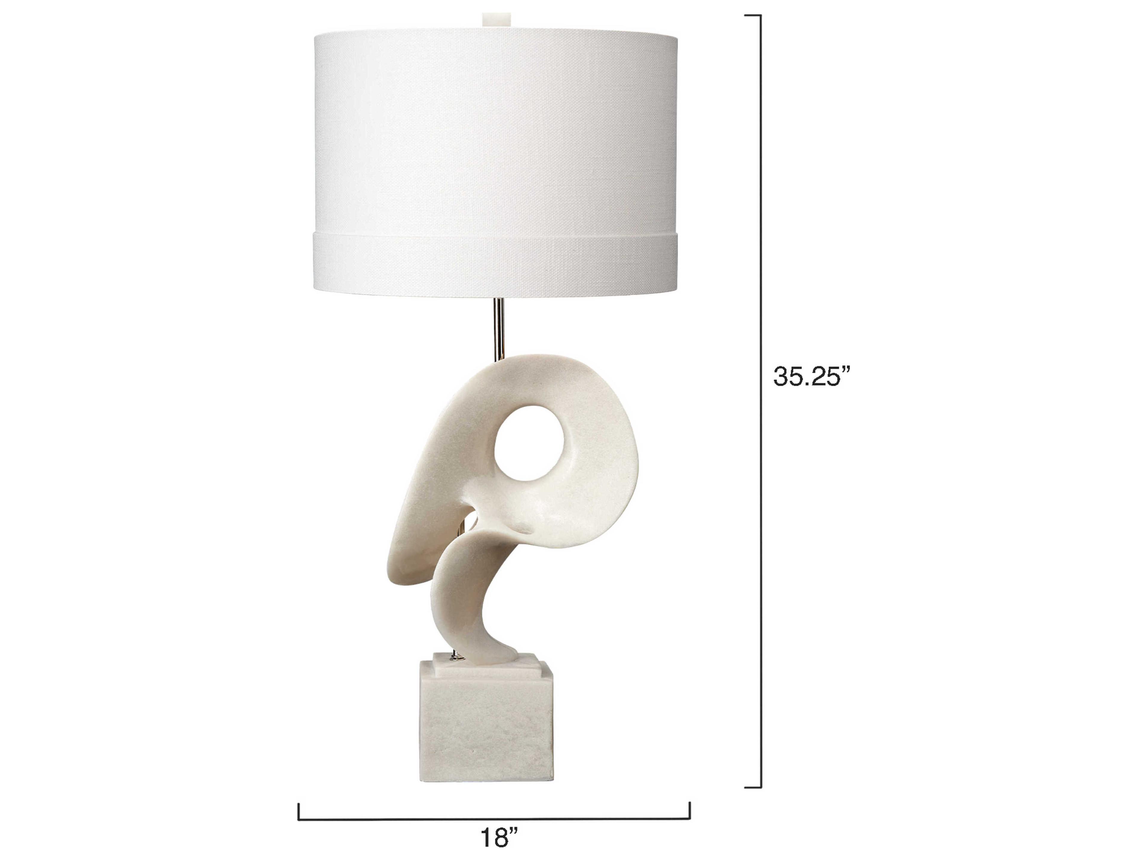 Jamie Young Obscure White Polyresin Buffet Lamp