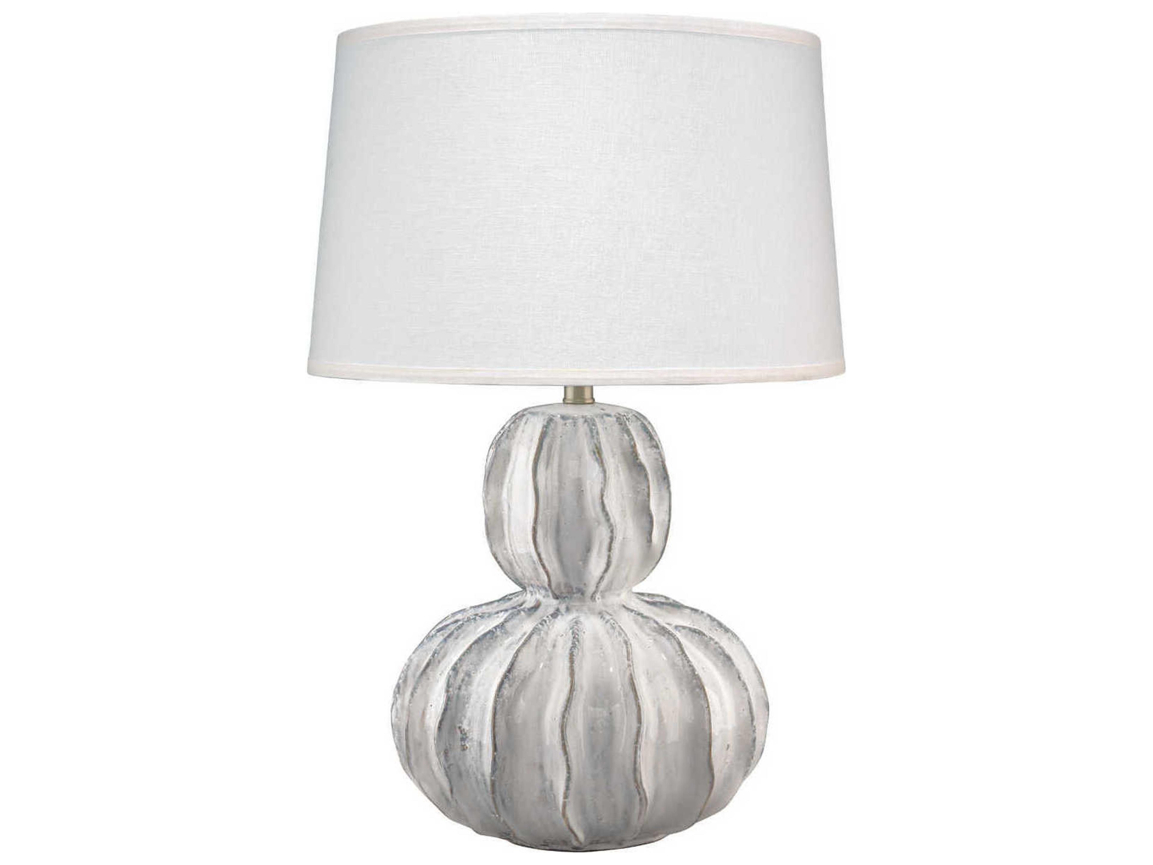 Oceane Gourd White Reactive Glaze Buffet Lamp