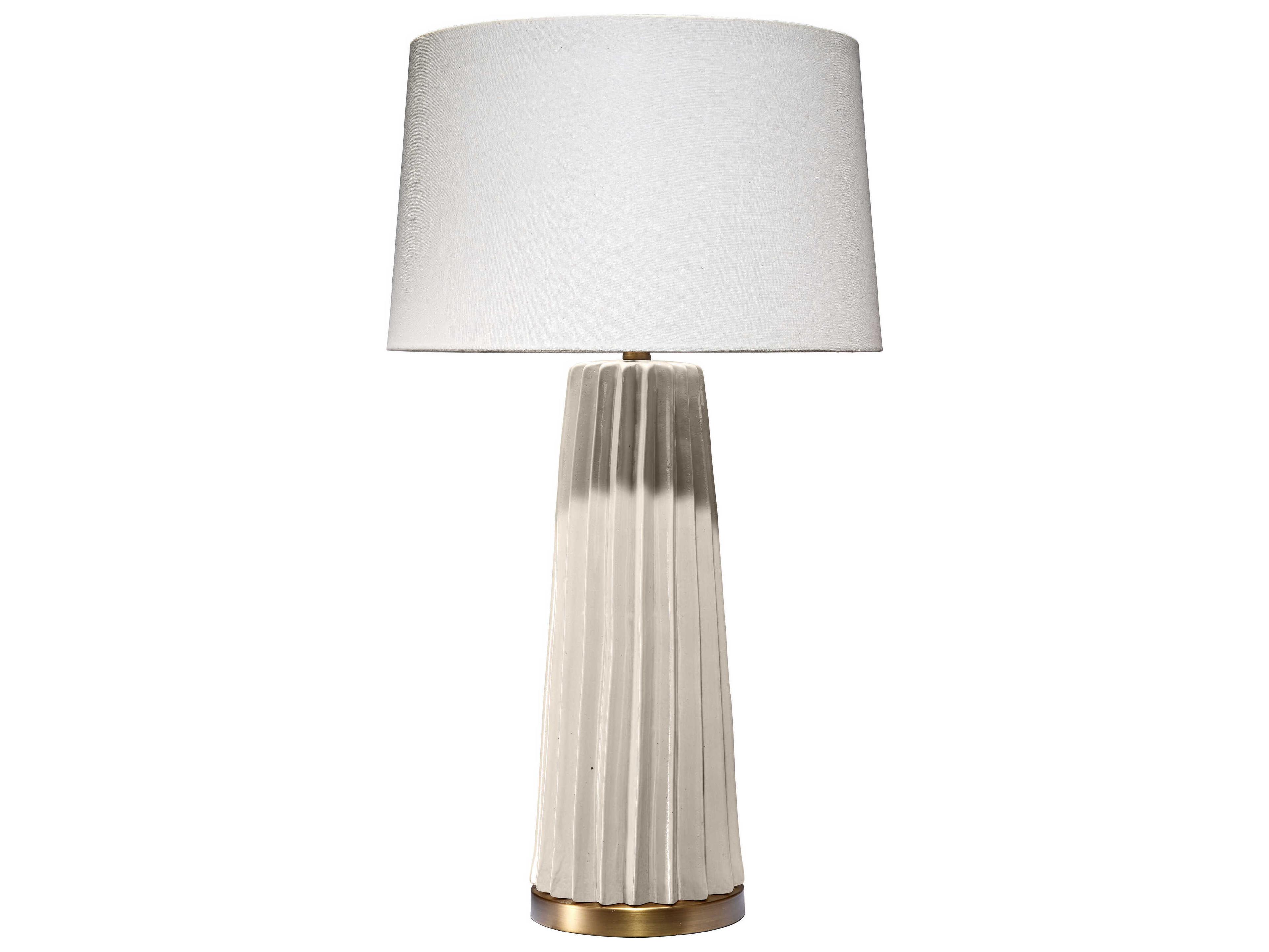 Pleated Cream Linen Tapered Buffet Lamp