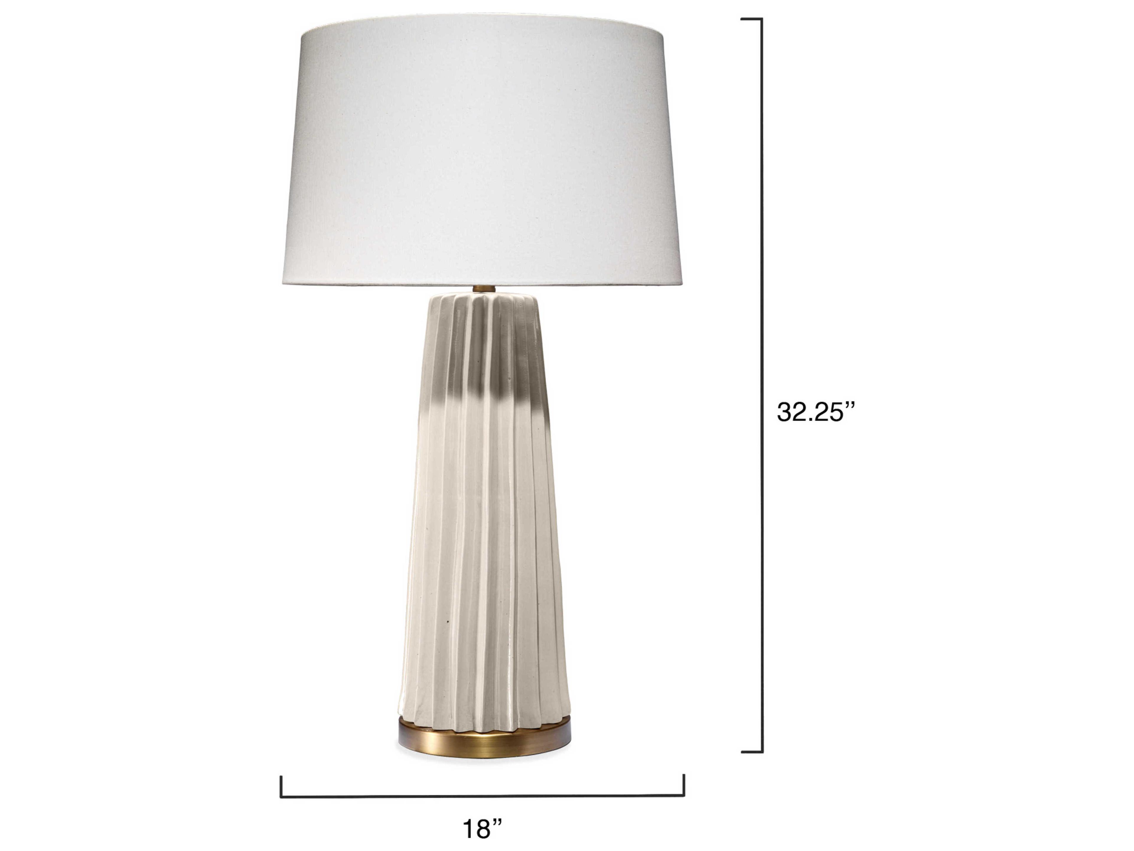 Jamie Young Pleated Cream Linen Tapered Buffet Lamp