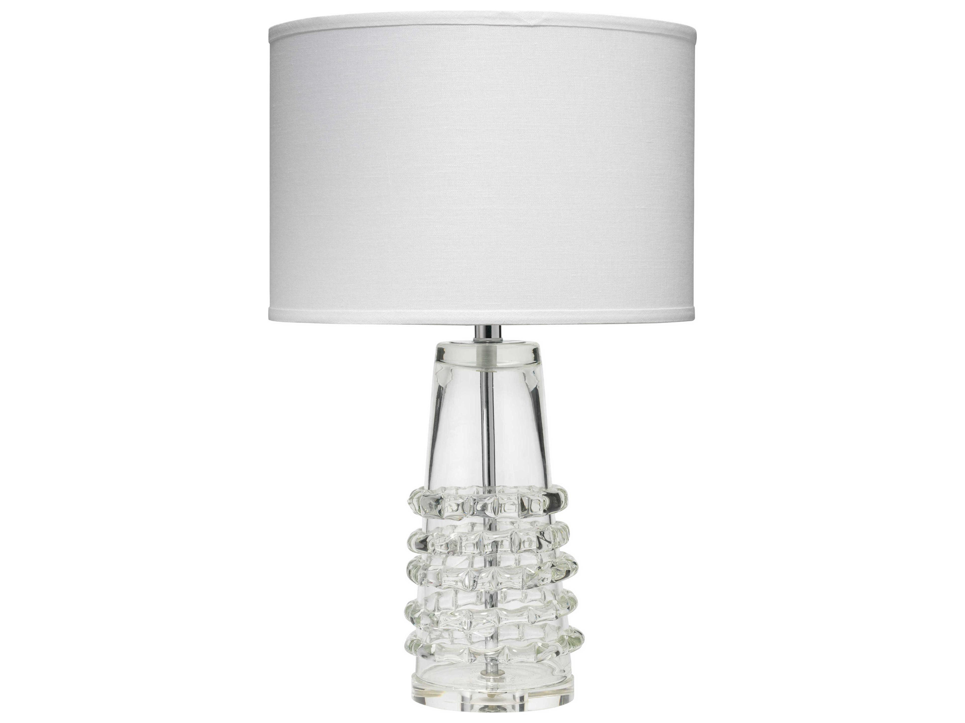 Ribbon Clear Glass Drum Table Lamp with Shade