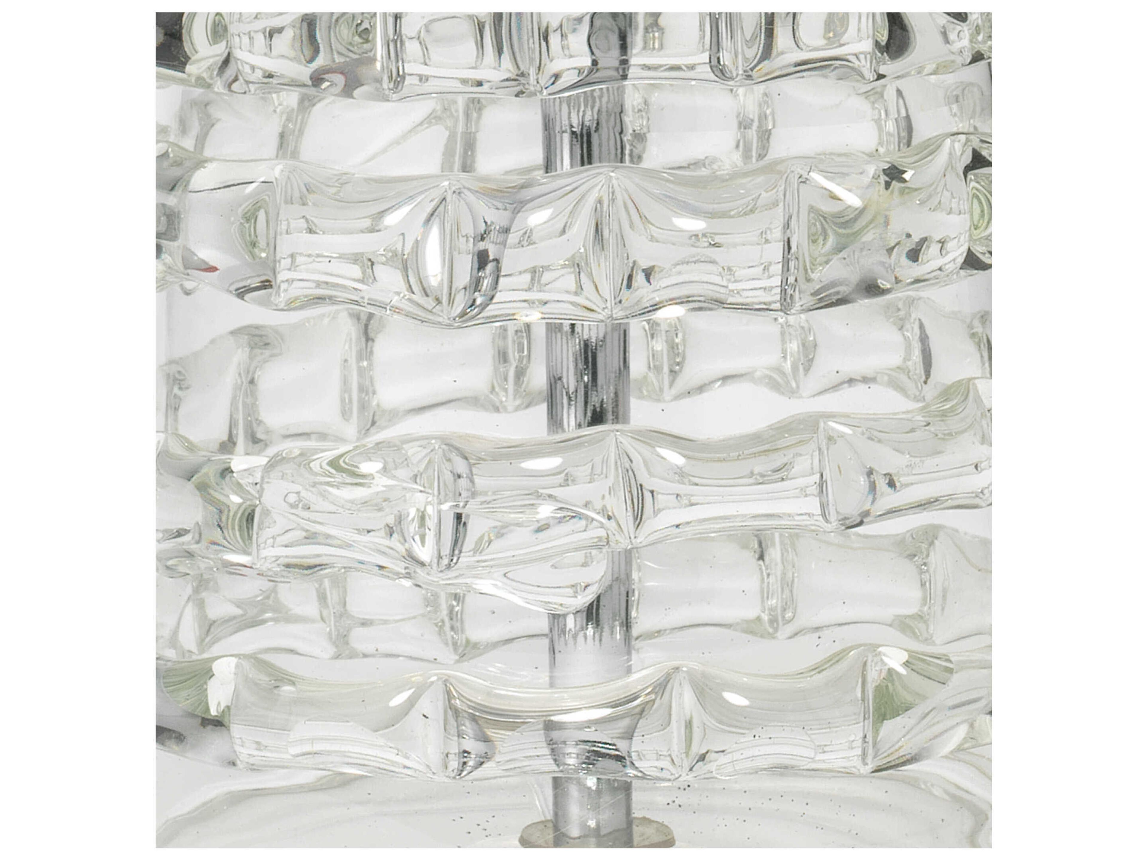 Jamie Young Ribbon Clear Glass Drum Table Lamp with Shade