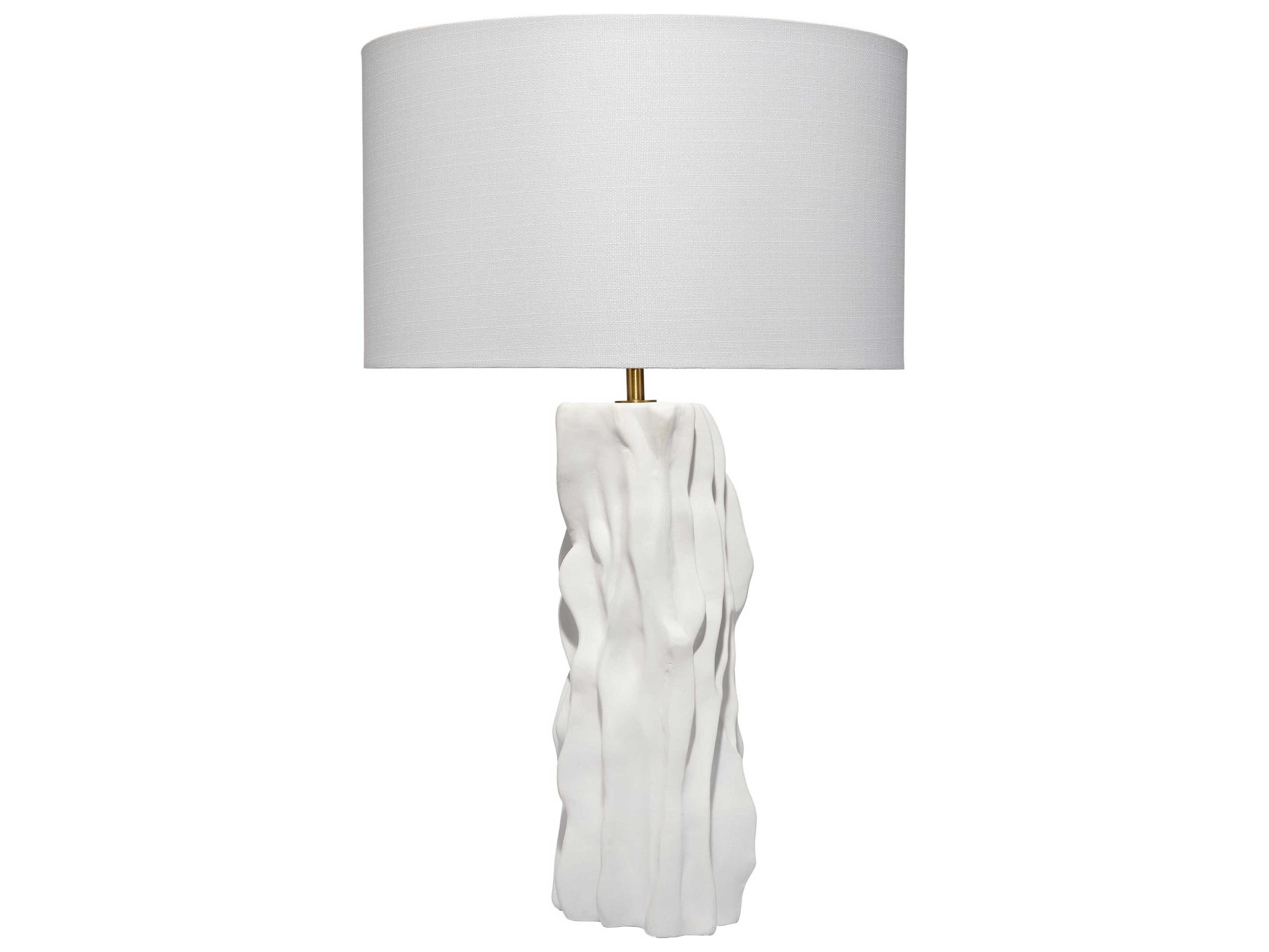 Jamie Young Sweetwood Matte White Linen Buffet Lamp