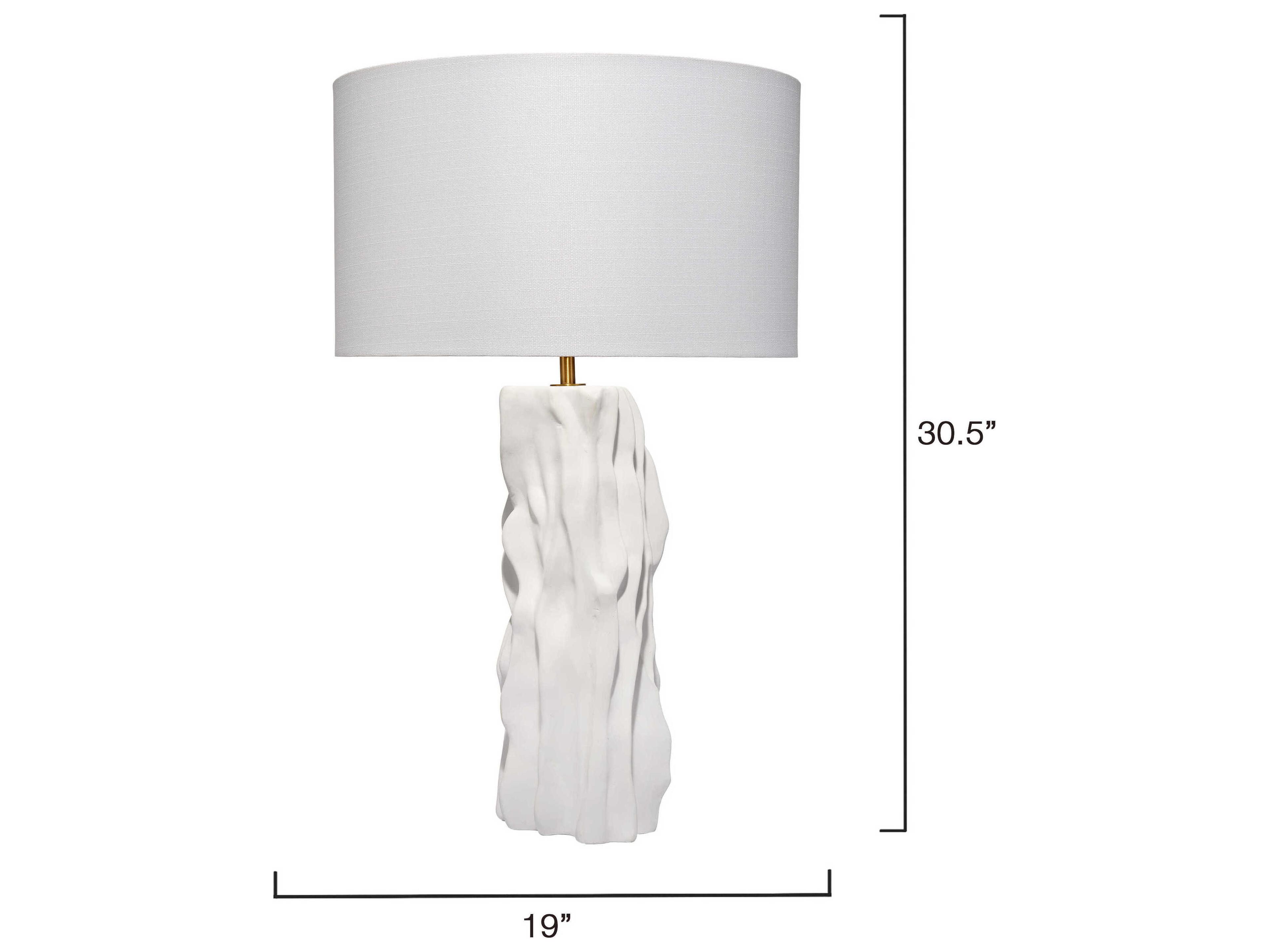 Jamie Young Sweetwood Matte White Linen Buffet Lamp