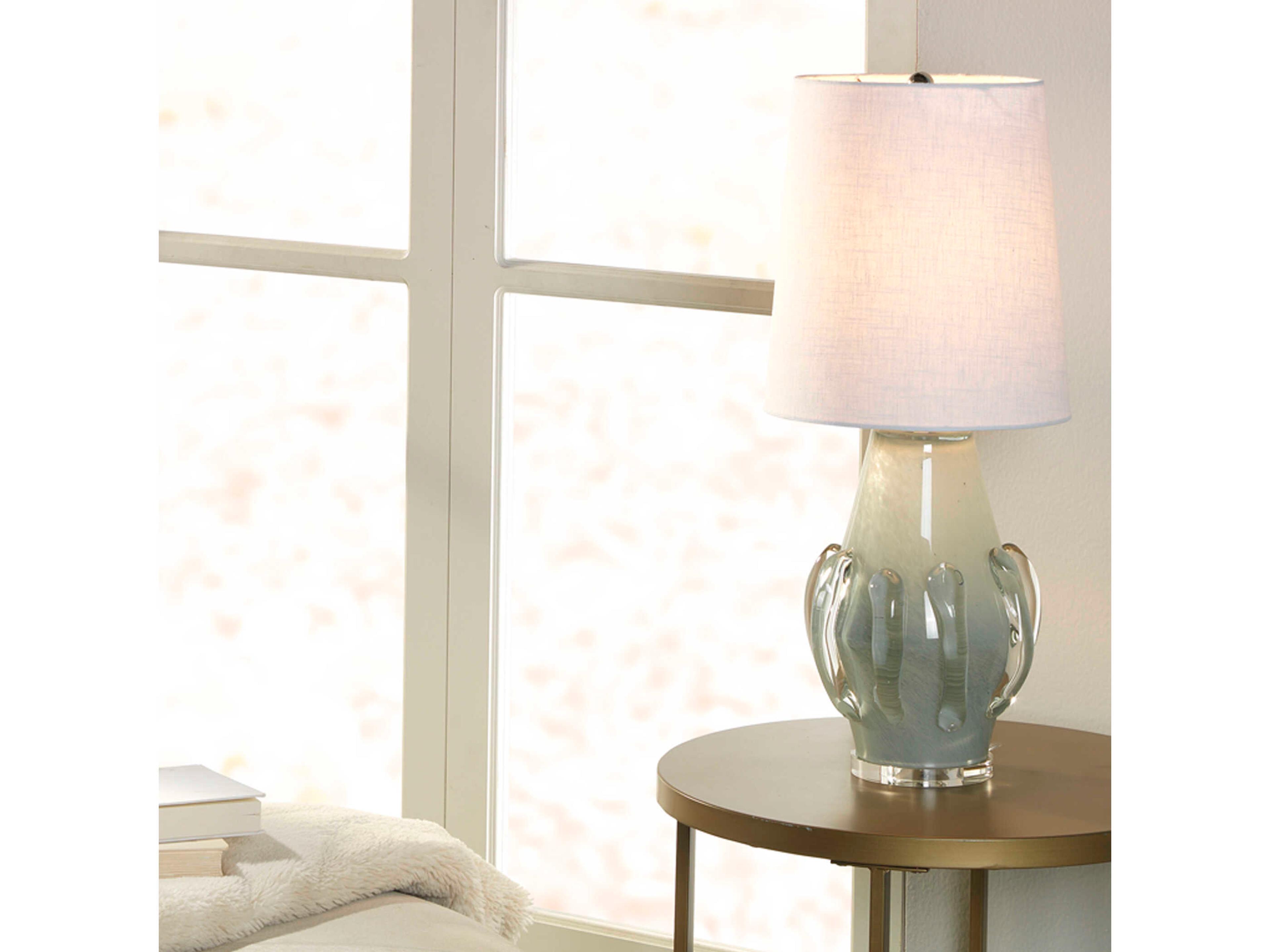 Jamie Young Talon Glass Cornflower Blue Buffet Lamp