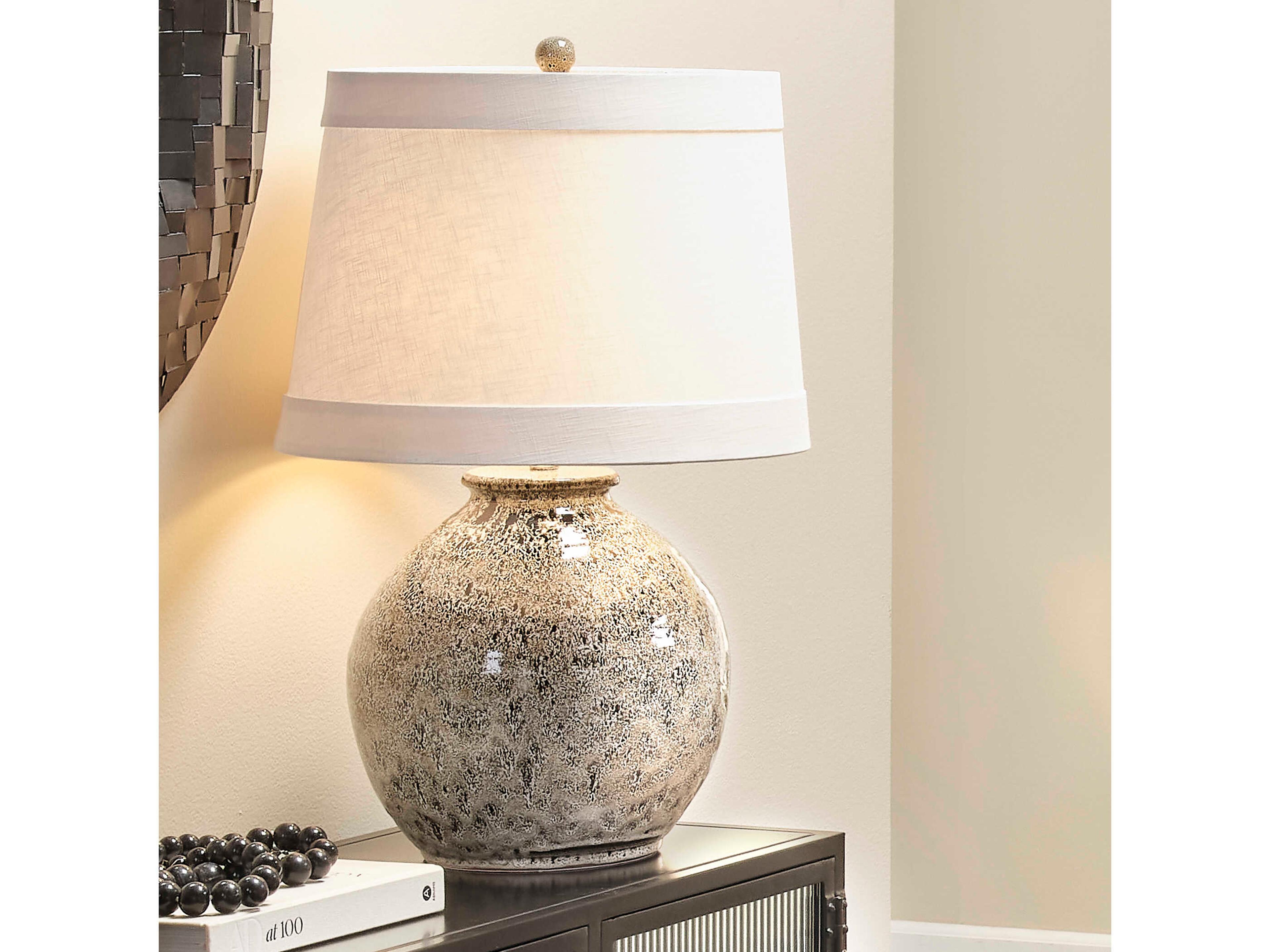 Jamie Young Brown Reactive Glaze Ceramic Table Lamp