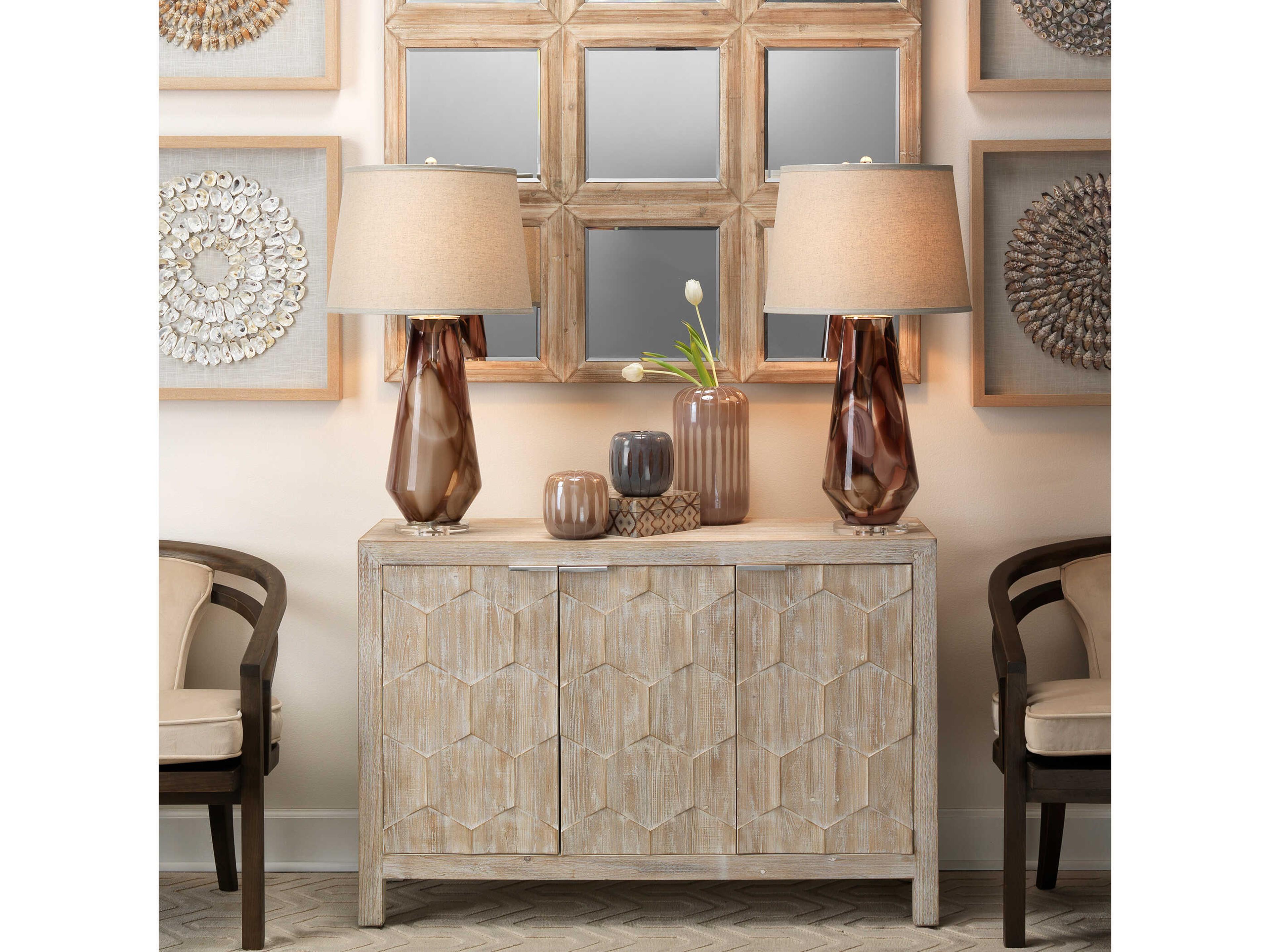 Jamie Young Watercolor Glass Plum Purple Buffet Lamp