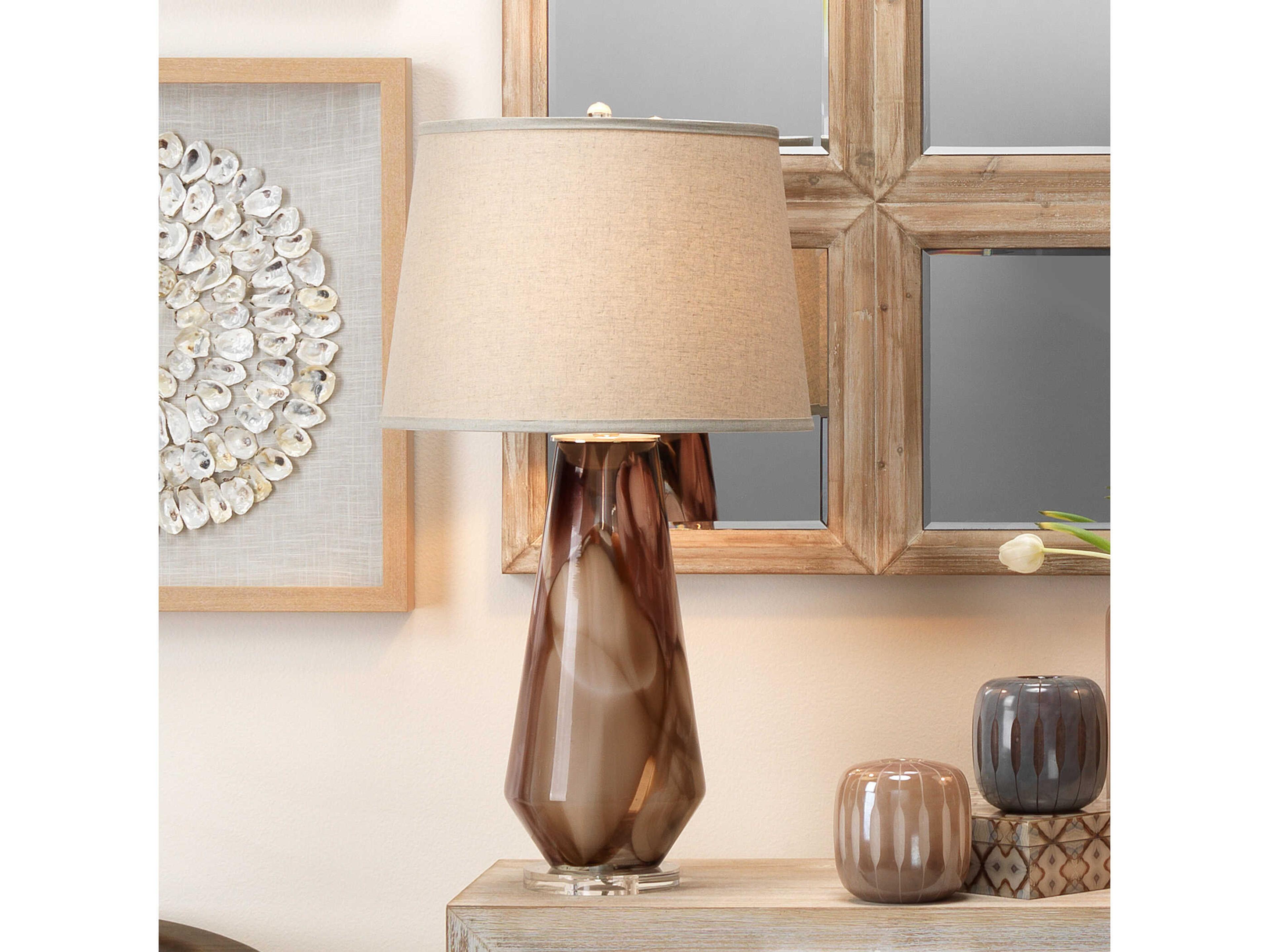 Jamie Young Watercolor Glass Plum Purple Buffet Lamp