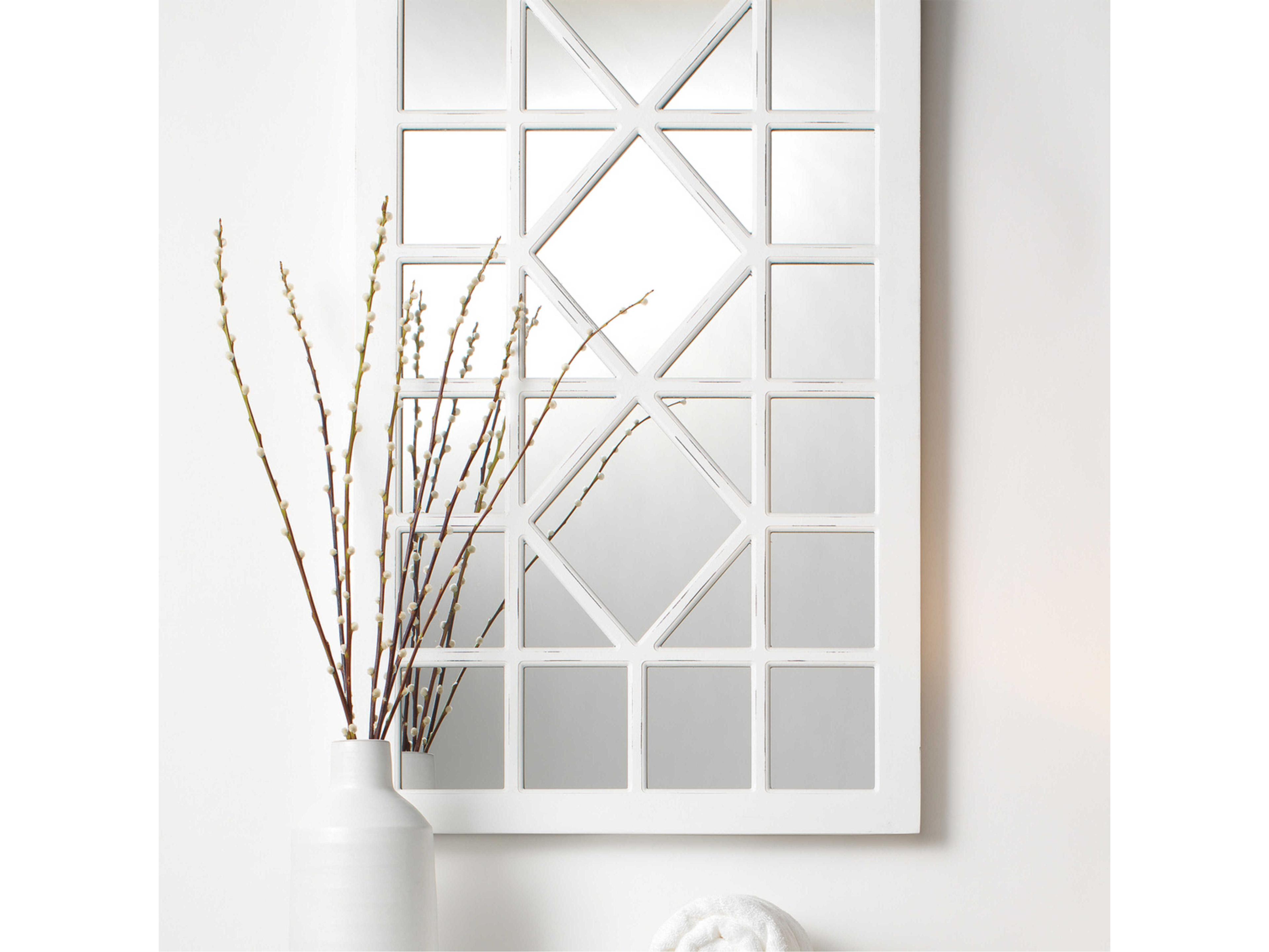 Jamie Young Virginia Distressed White Rectangular Wall Mirror