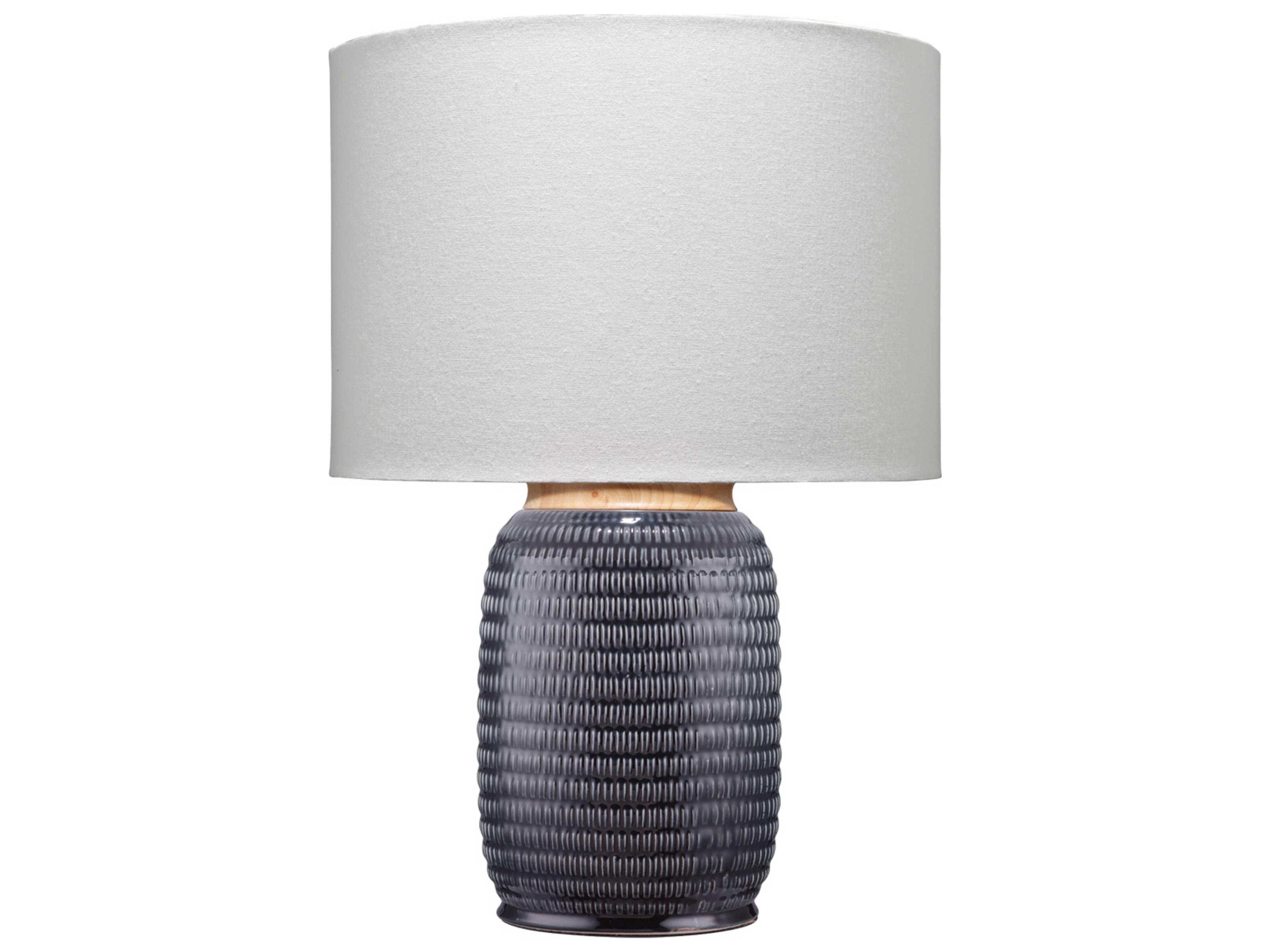 Graham Navy Linen Cream Drum Blue Buffet Lamp