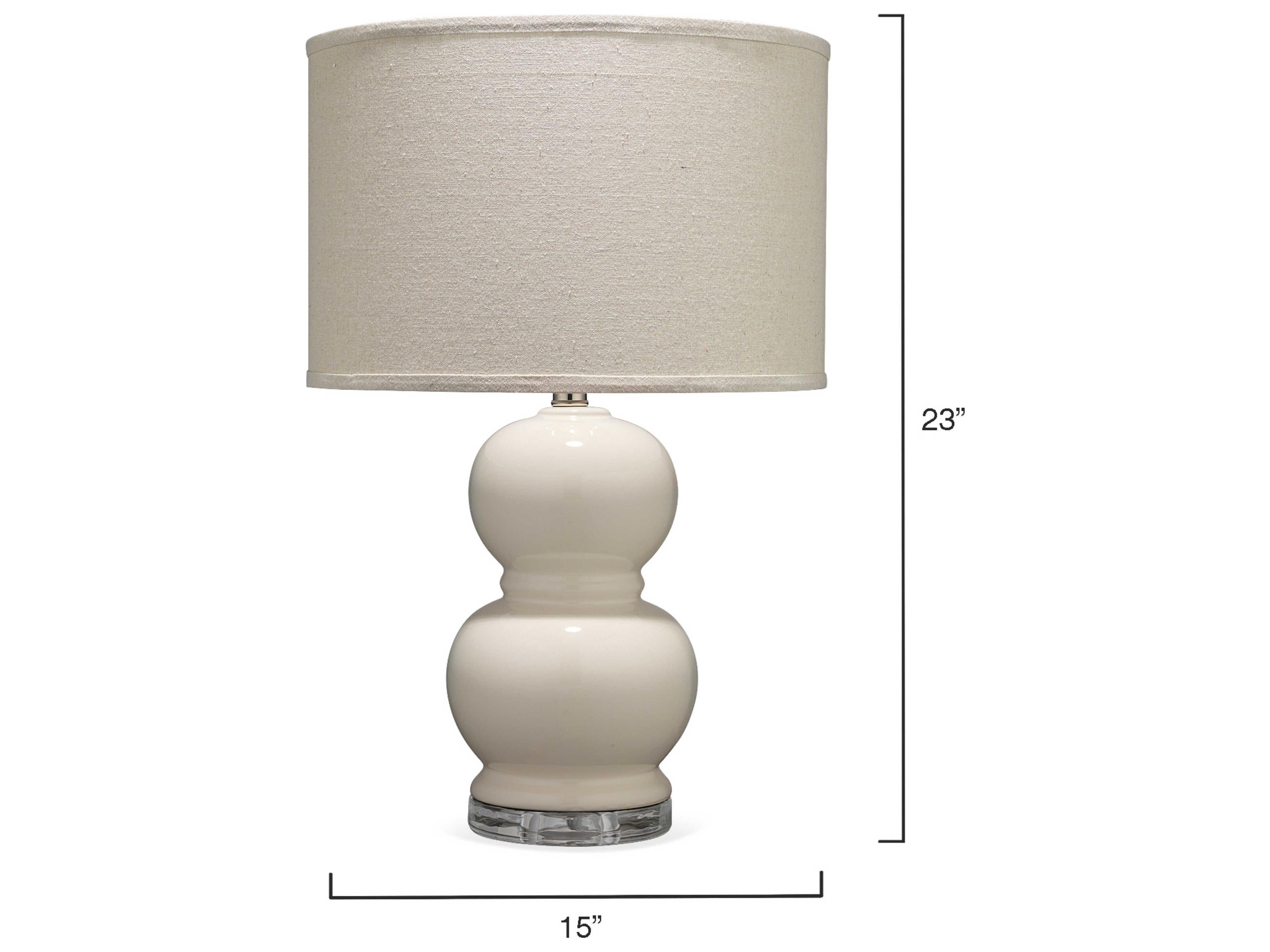 Jamie Young Bubble Cream Pebble Linen Drum Off White Table Lamp