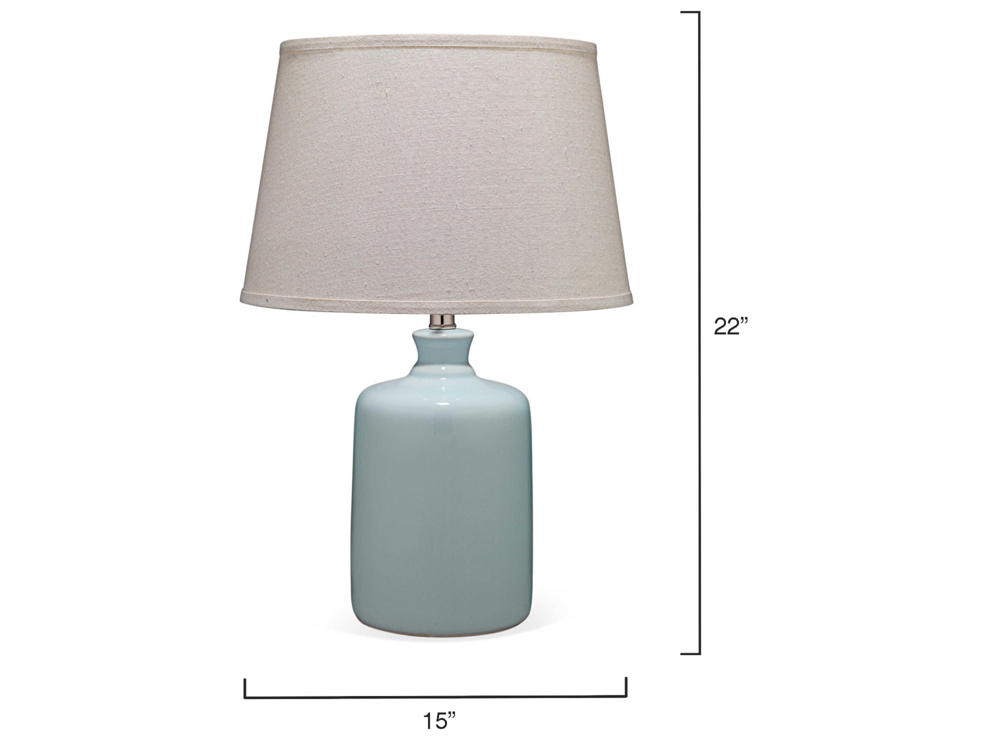 Jamie Young Milk Jug Light Blue Pebble Linen Cone Table Lamp