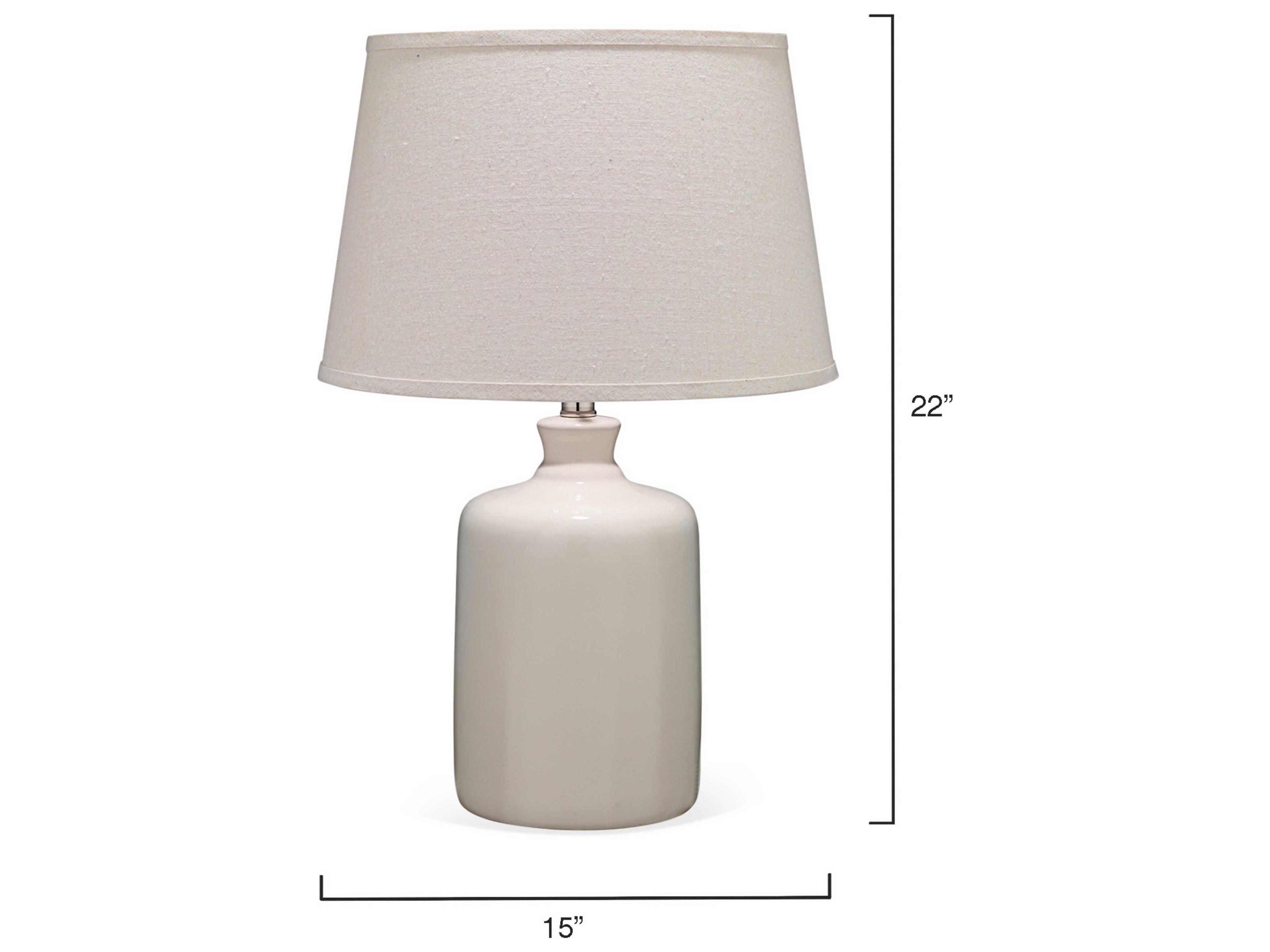 Jamie Young Milk Jug Cream Pebble Linen Cone Off White Table Lamp