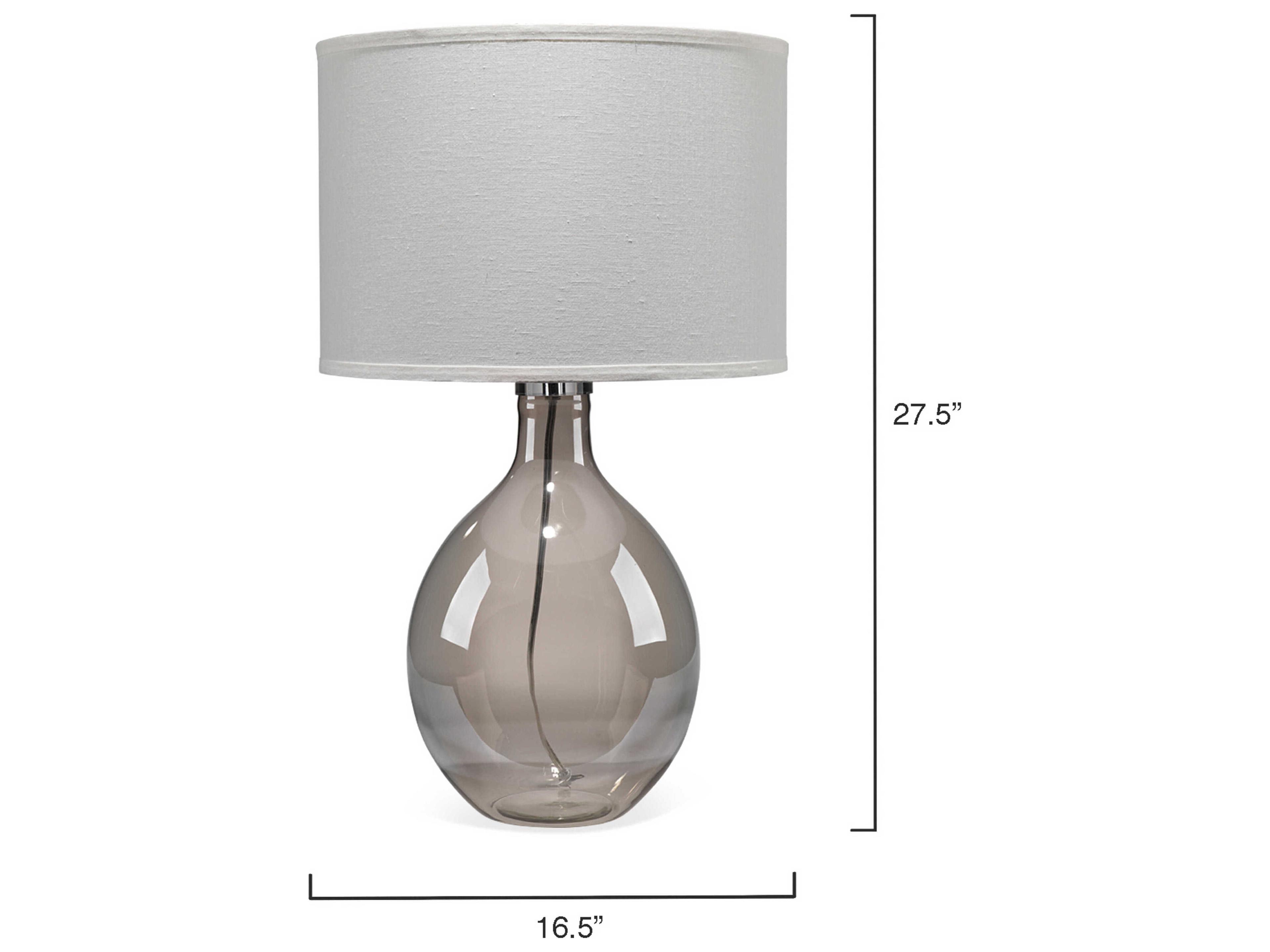 Jamie Young Juliette Grey Linen Drum In Sea Salt Buffet Lamp