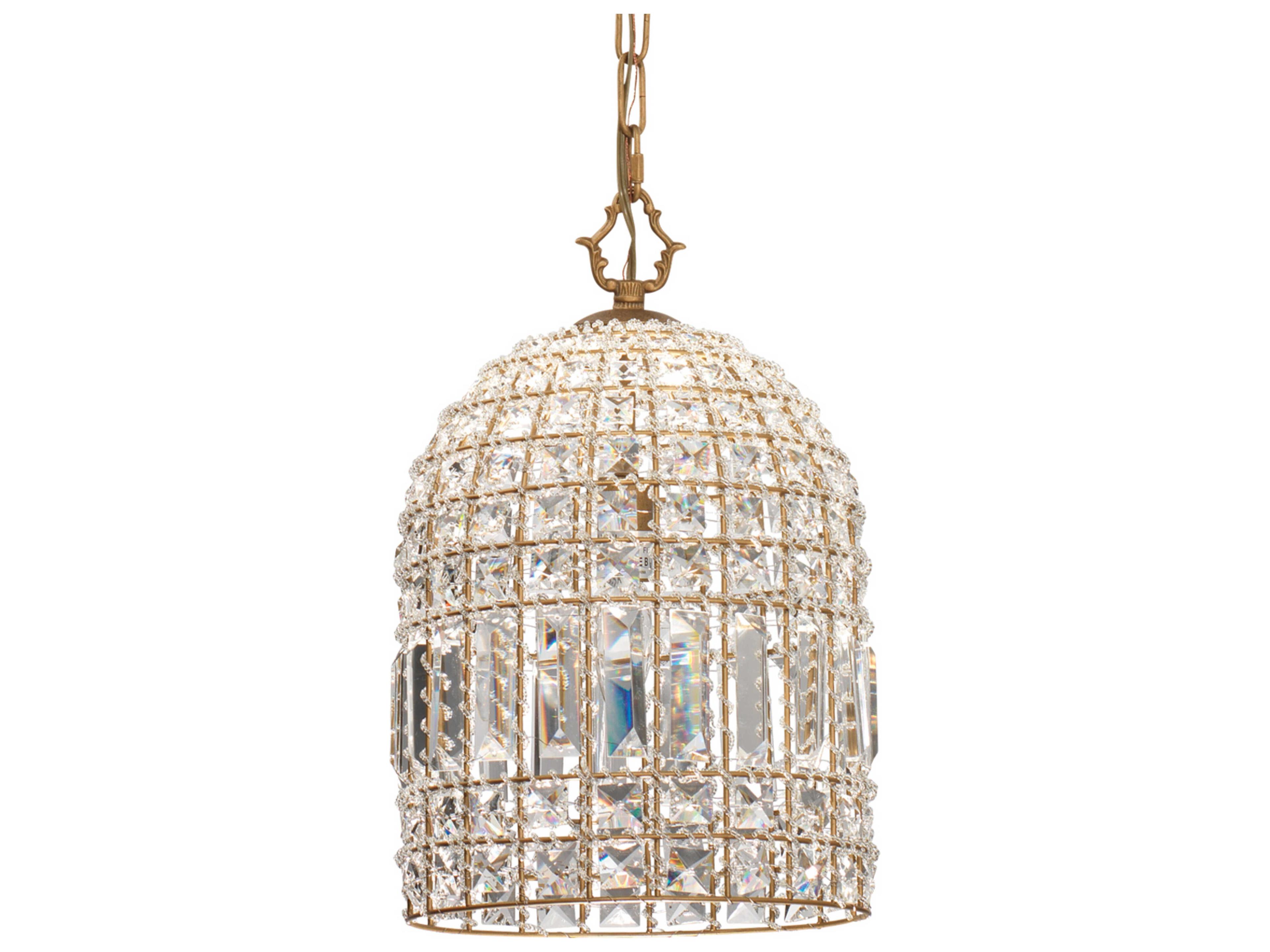 Crystal 1-Light Gold Mini Pendant