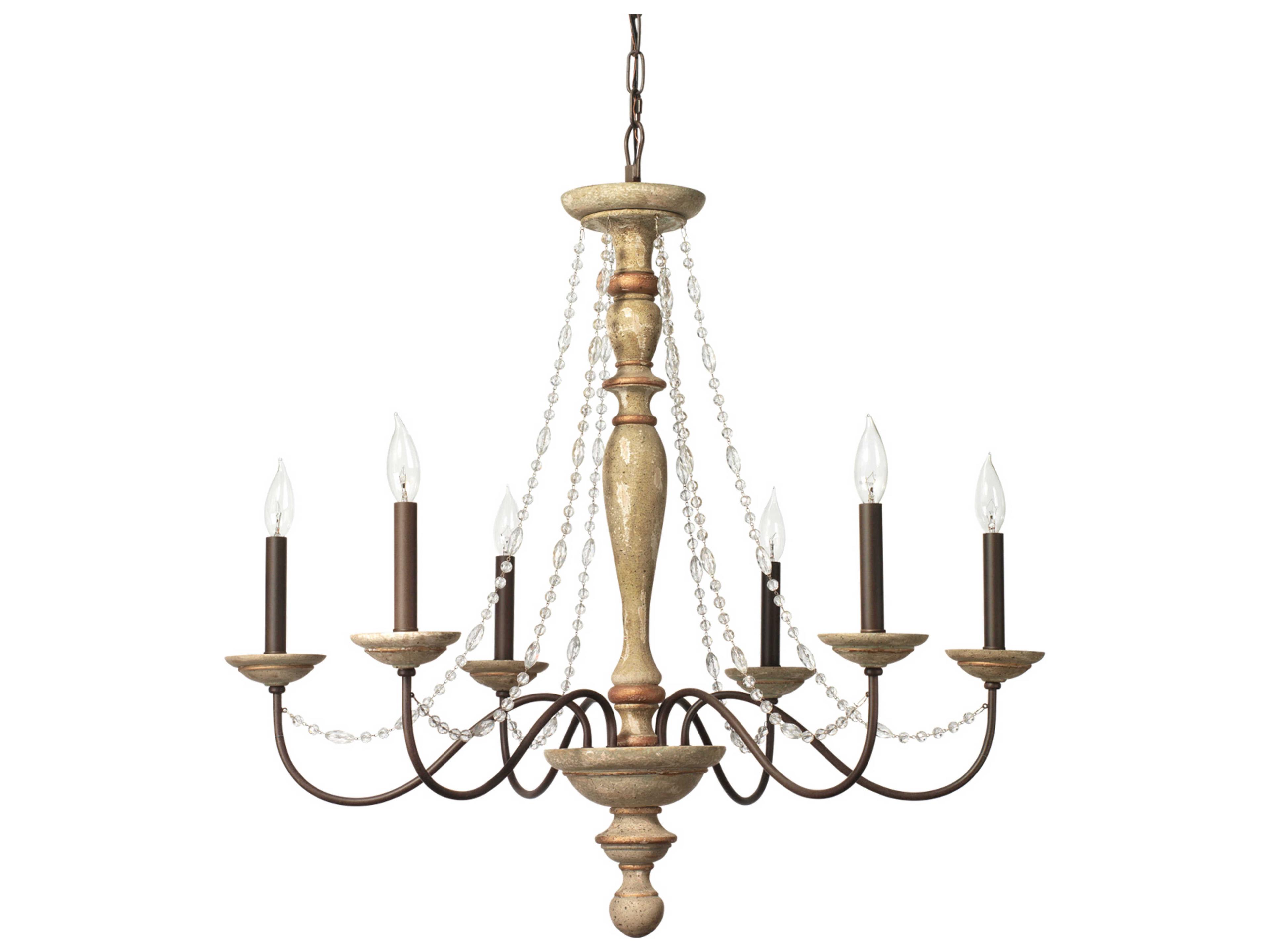 Maybel 6-Light Off White Traditional Candelabra Chandelier