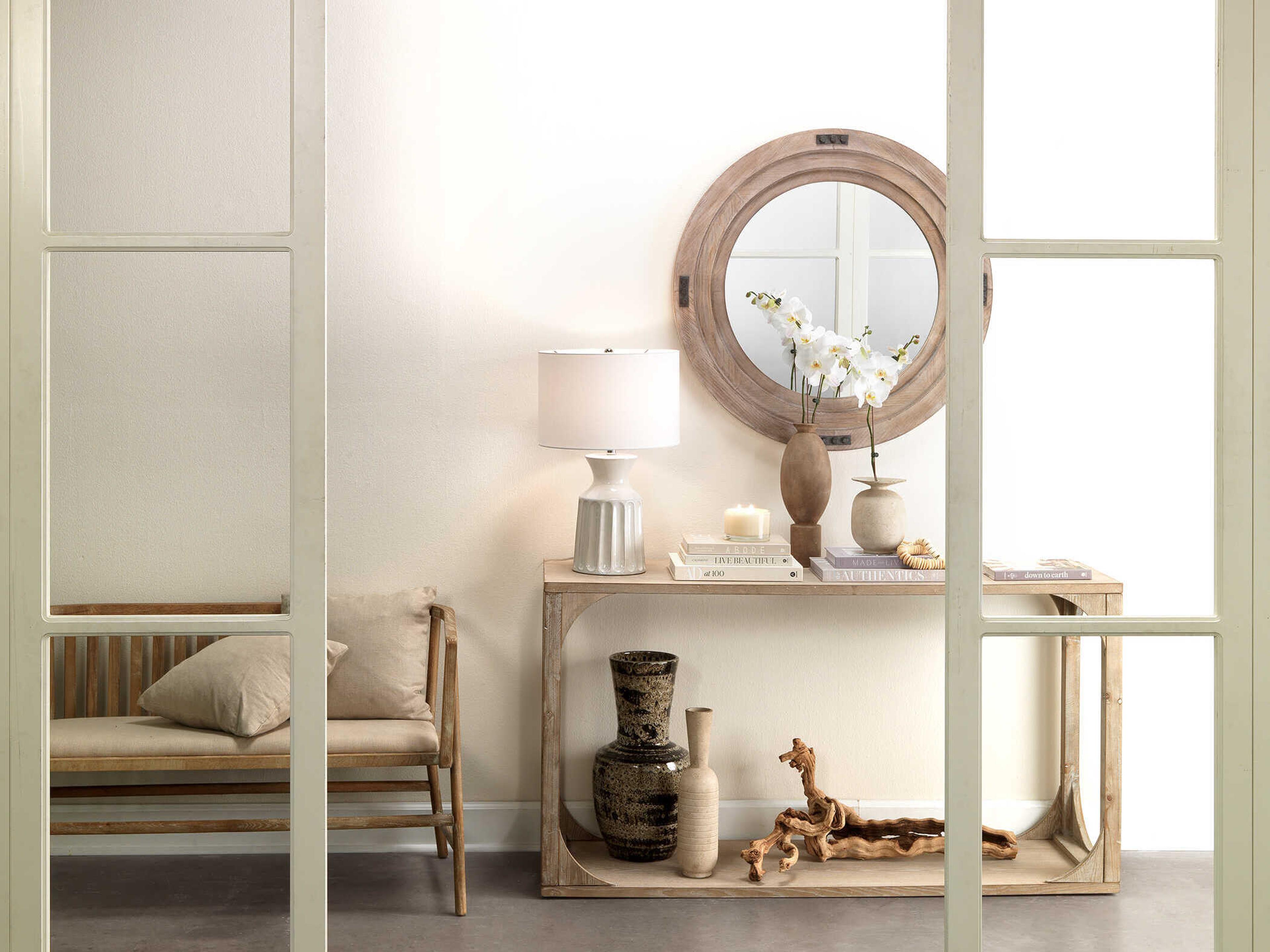 Jamie Young Everett Rectangular Wood Grey Console Table