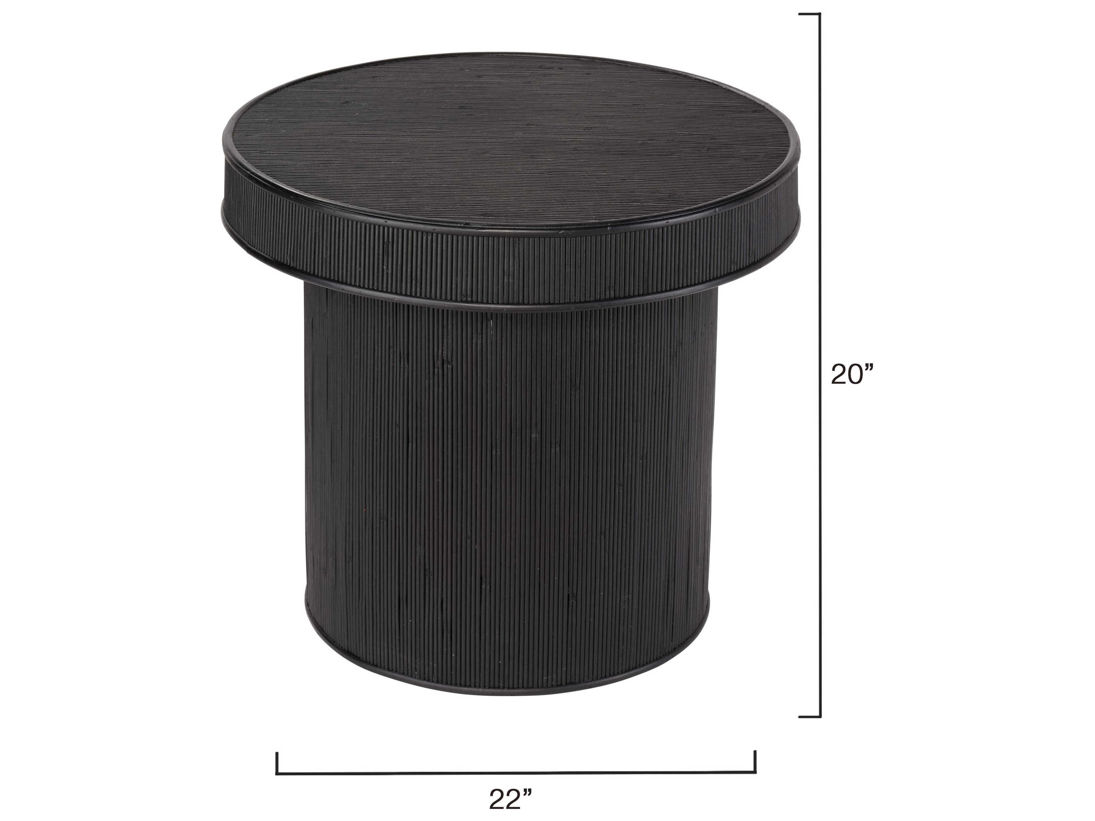 Jamie Young Taylor Round Bamboo Black End Table