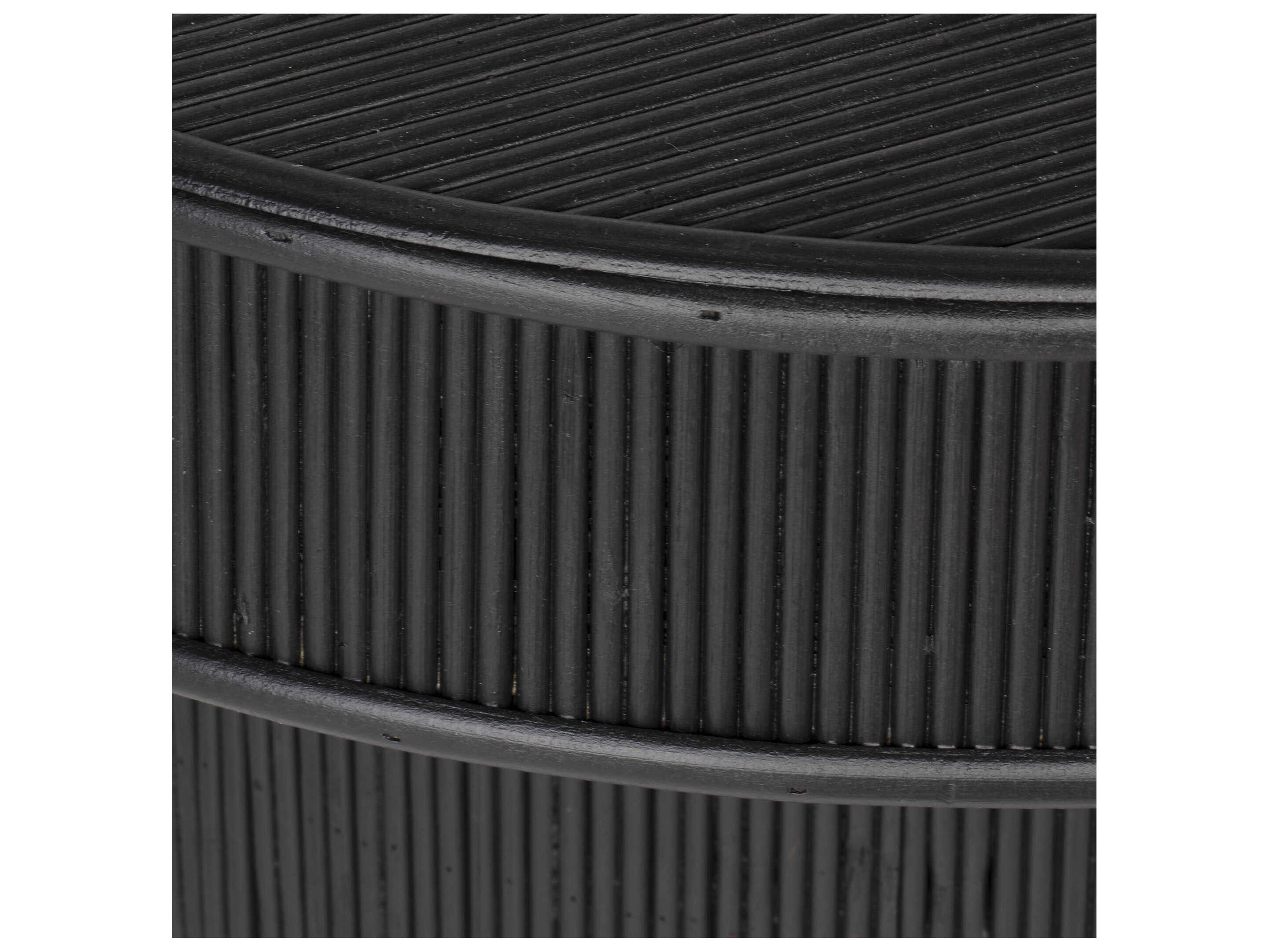 Jamie Young Taylor Round Bamboo Black End Table