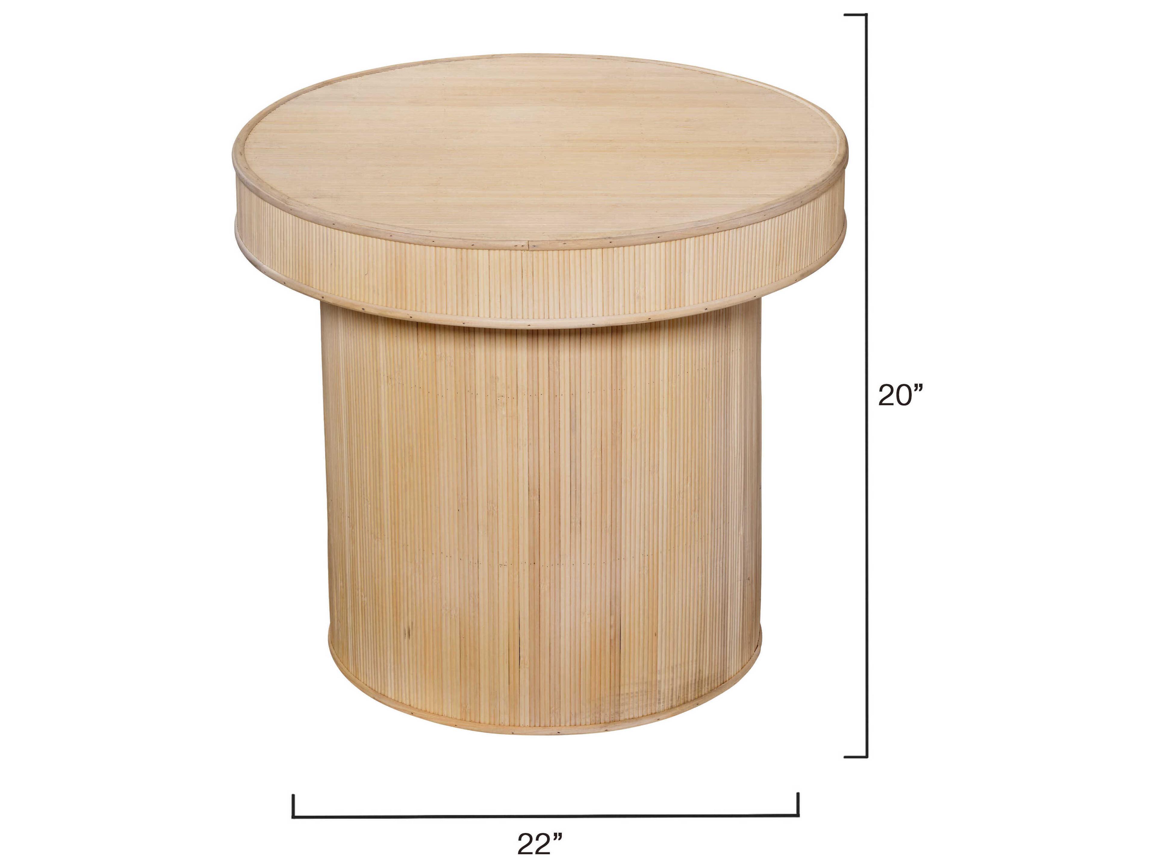 Jamie Young Taylor Round Bamboo Natural End Table