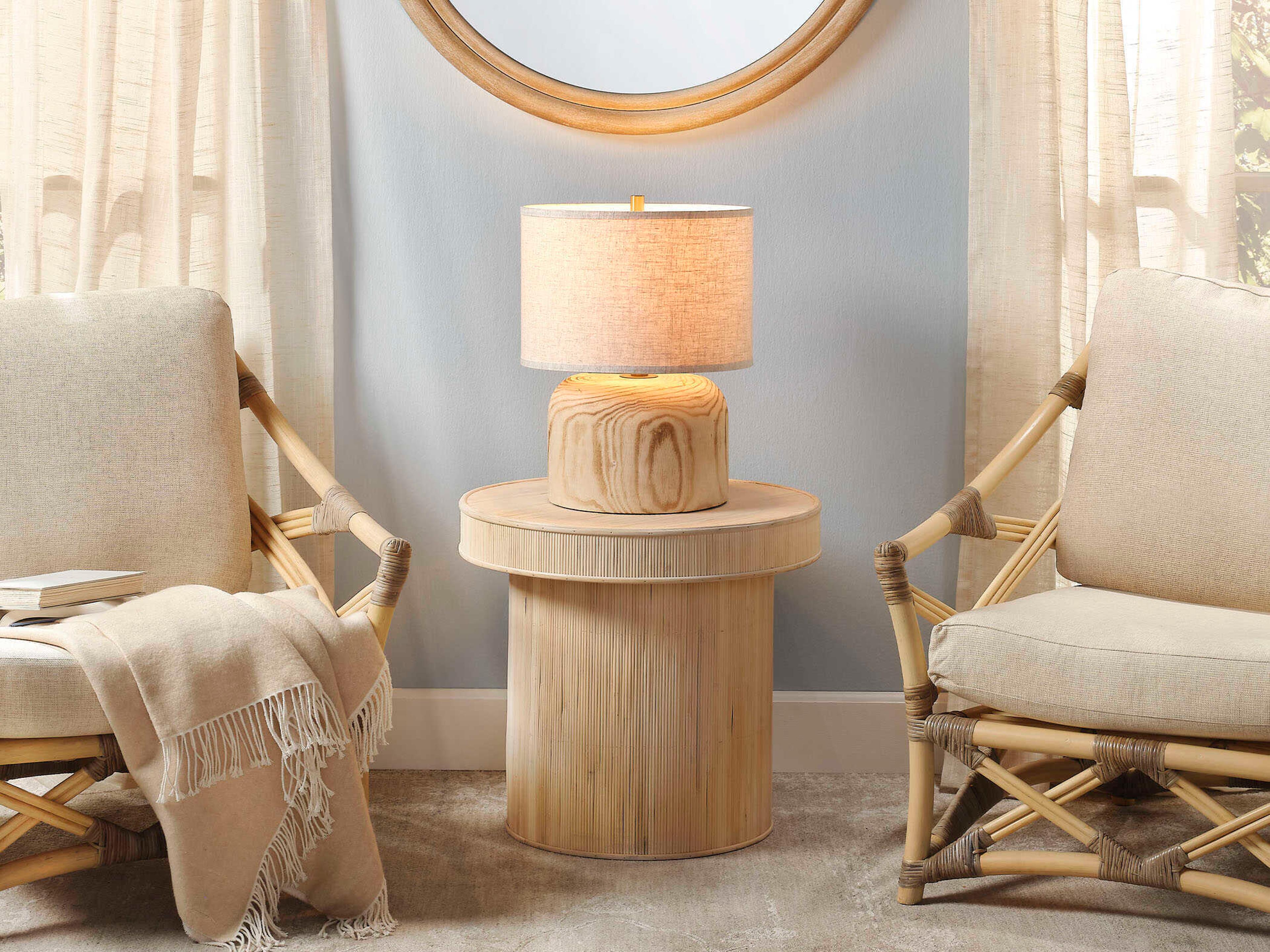 Jamie Young Taylor Round Bamboo Natural End Table