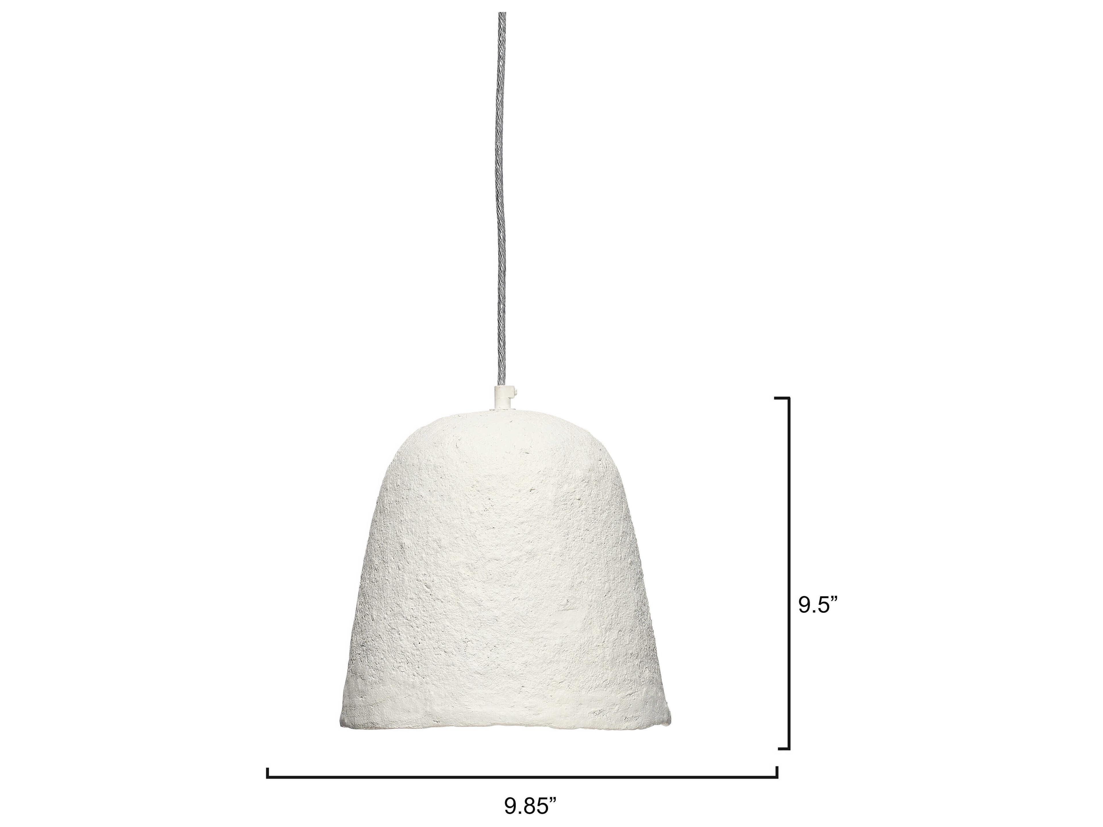 Jamie Young Tablet 1-Light Off White Bell Mini Pendant