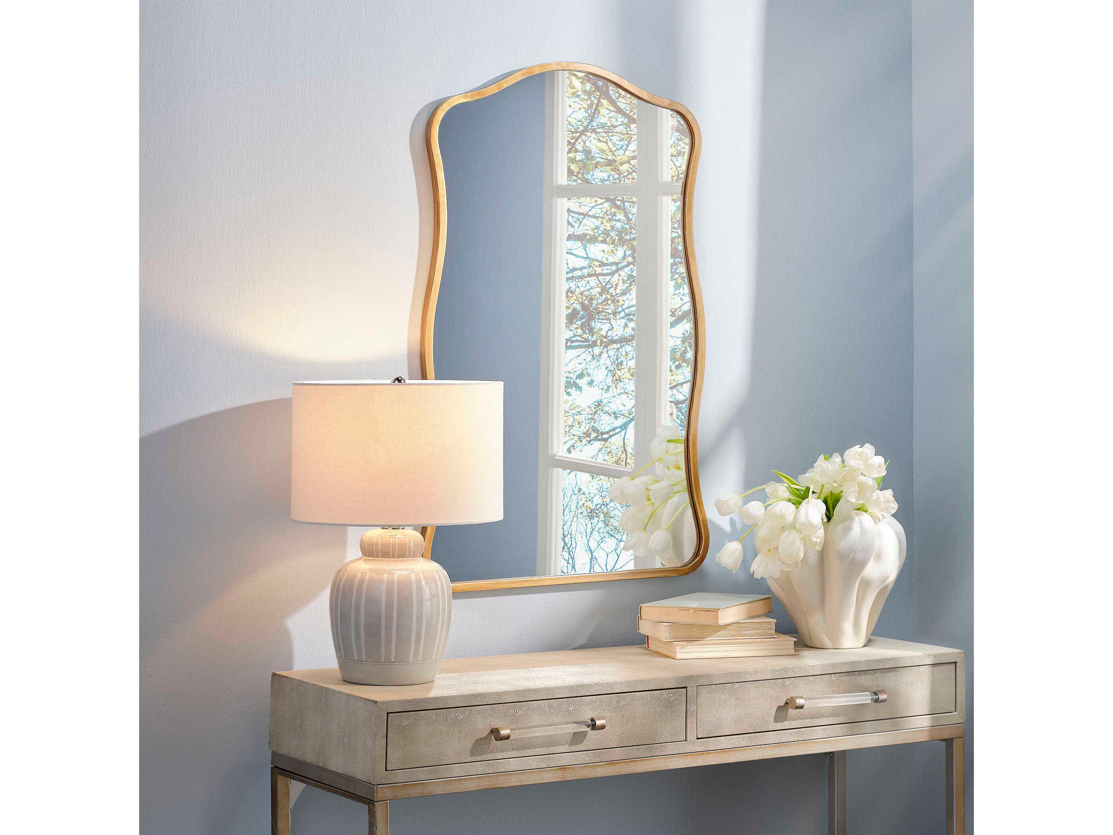 Jamie Young Aurora Antique Brass Wall Mirror