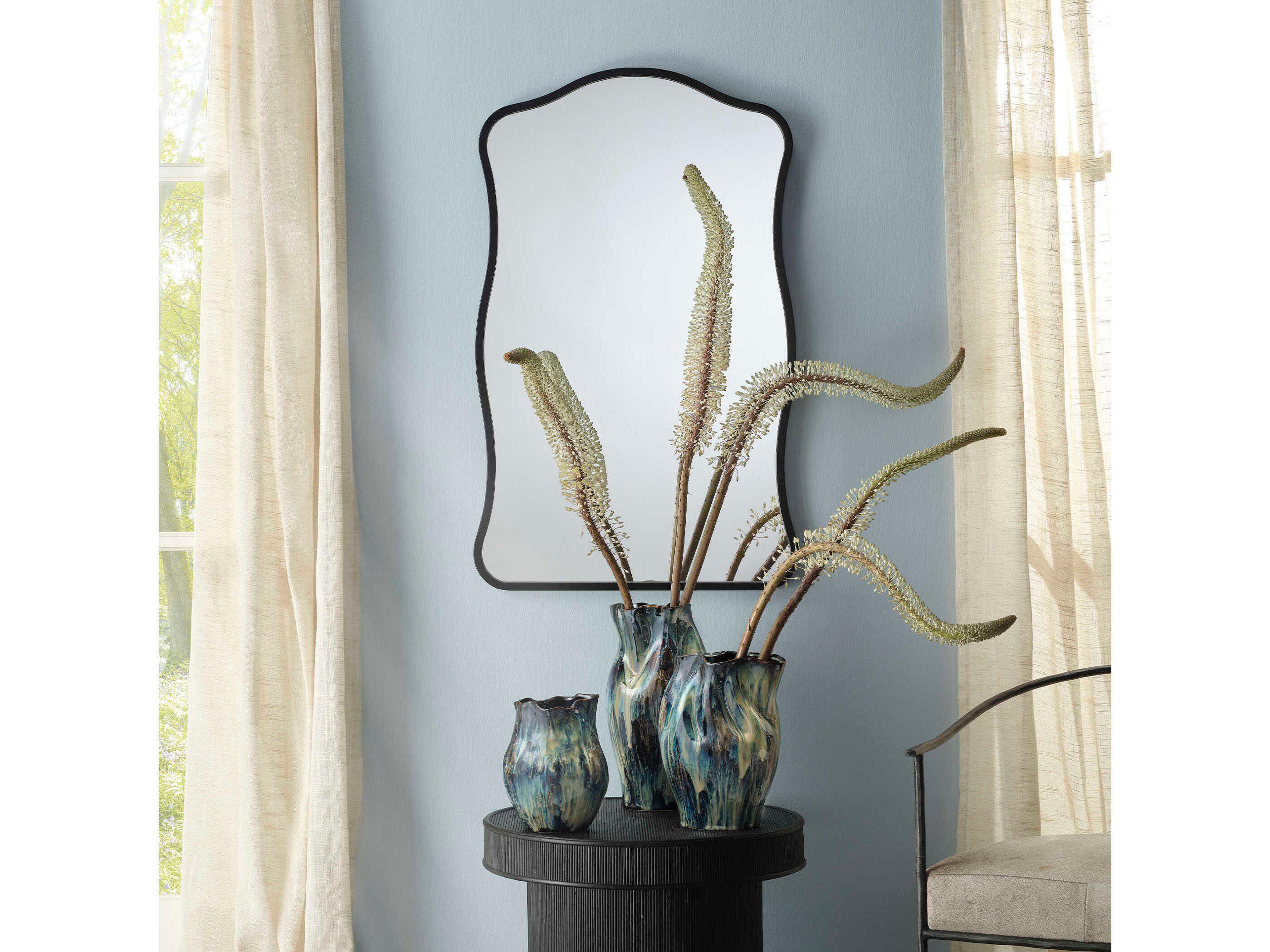 Jamie Young Aurora Satin Black Wall Mirror