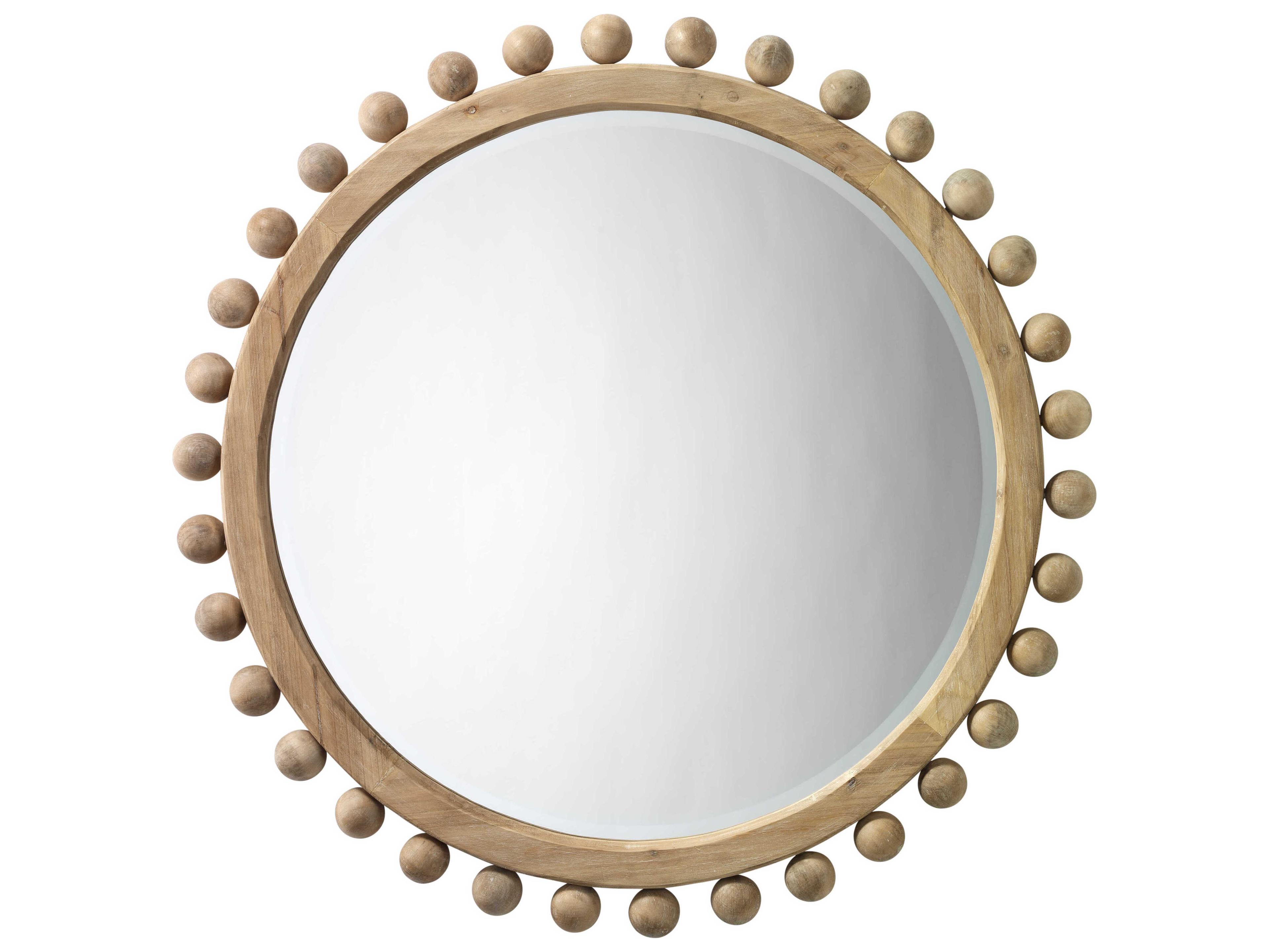 Brighton Natural Round Wall Mirror