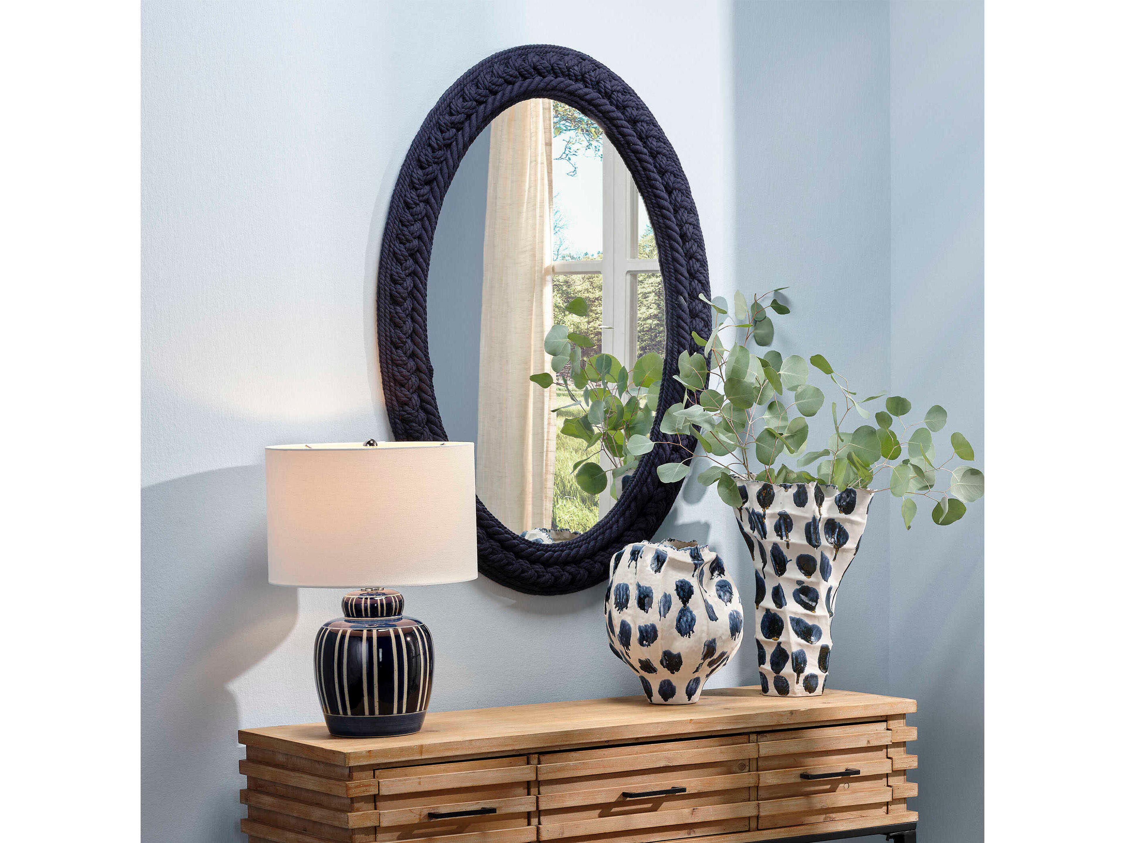 Jamie Young Club Indigo Oval Wall Mirror