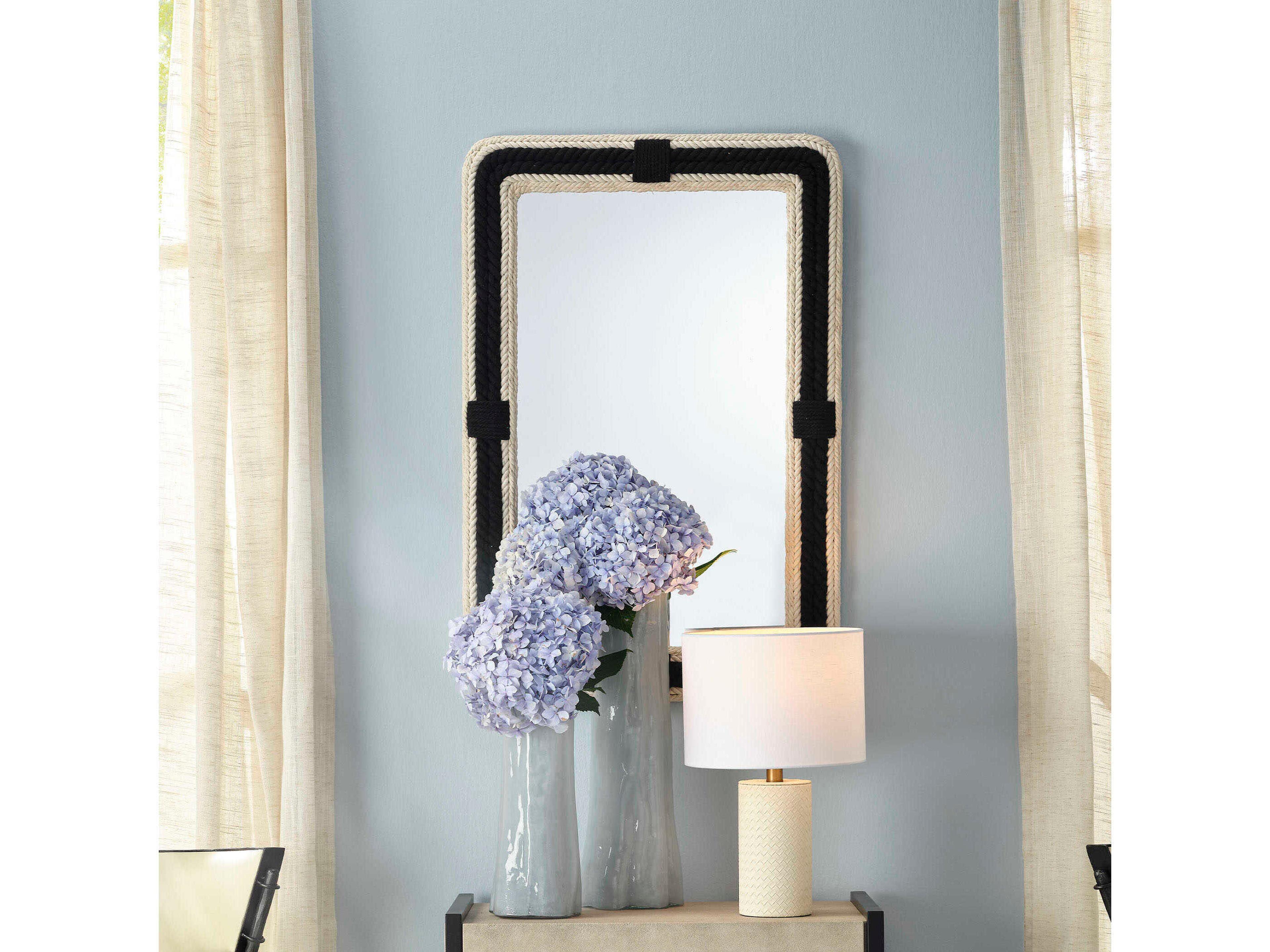 Jamie Young Contrast Black Off White Rectangular Wall Mirror