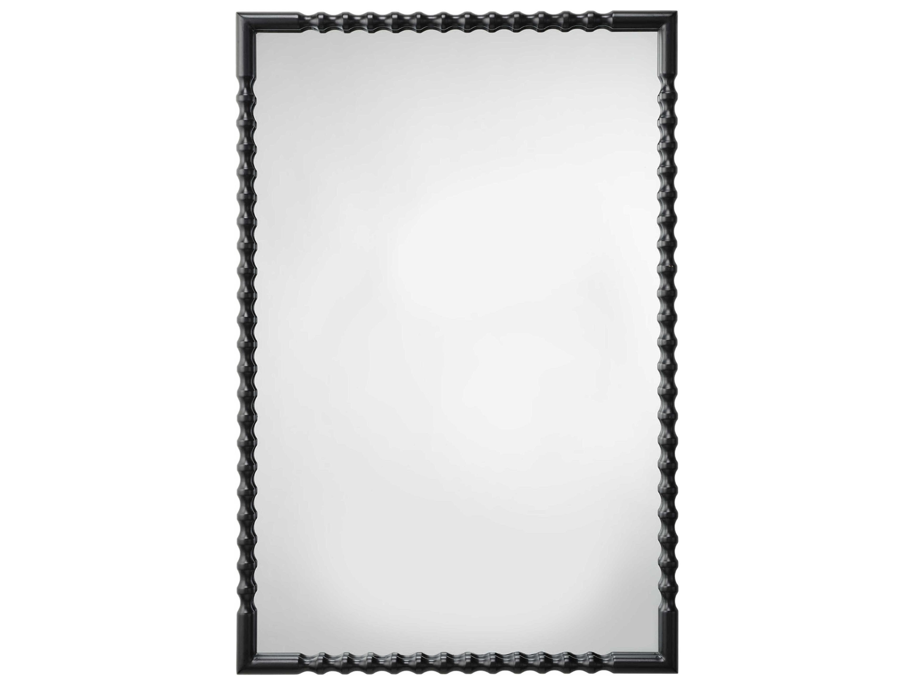 Jamie Young Particle Satin Black Rectangular Wall Mirror
