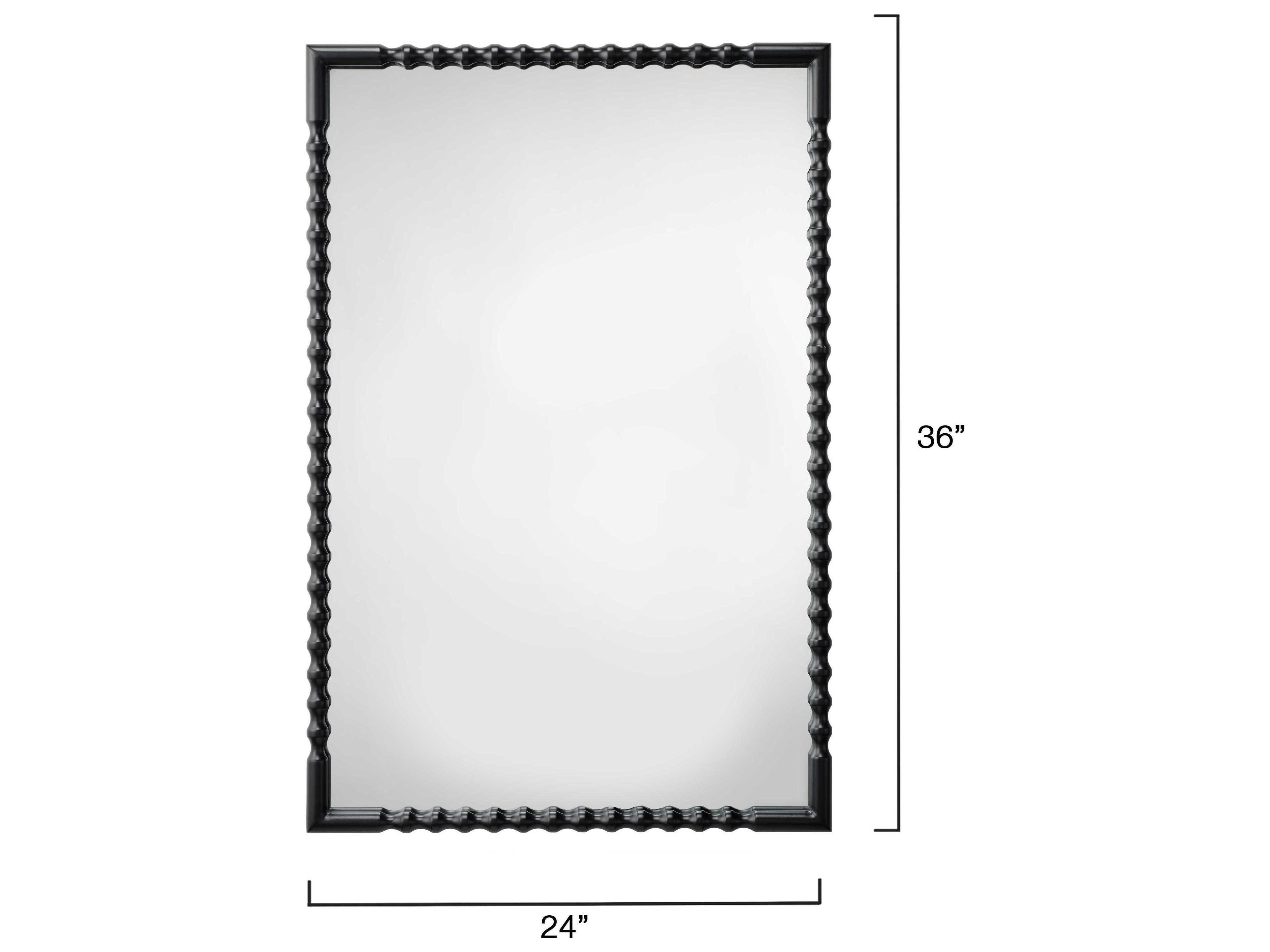 Jamie Young Particle Satin Black Rectangular Wall Mirror