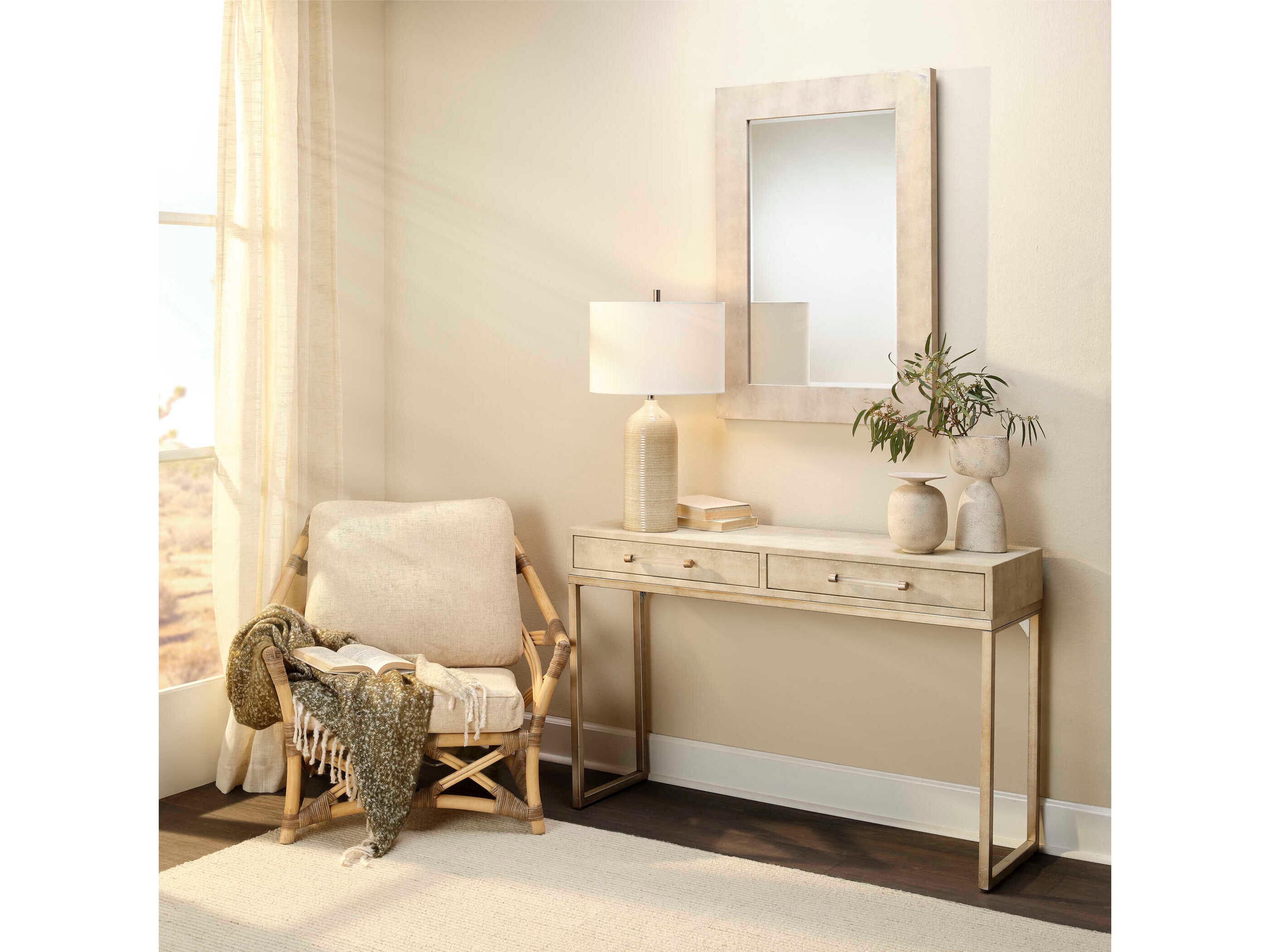 Jamie Young Structure Ivory Rectangular Wall Mirror