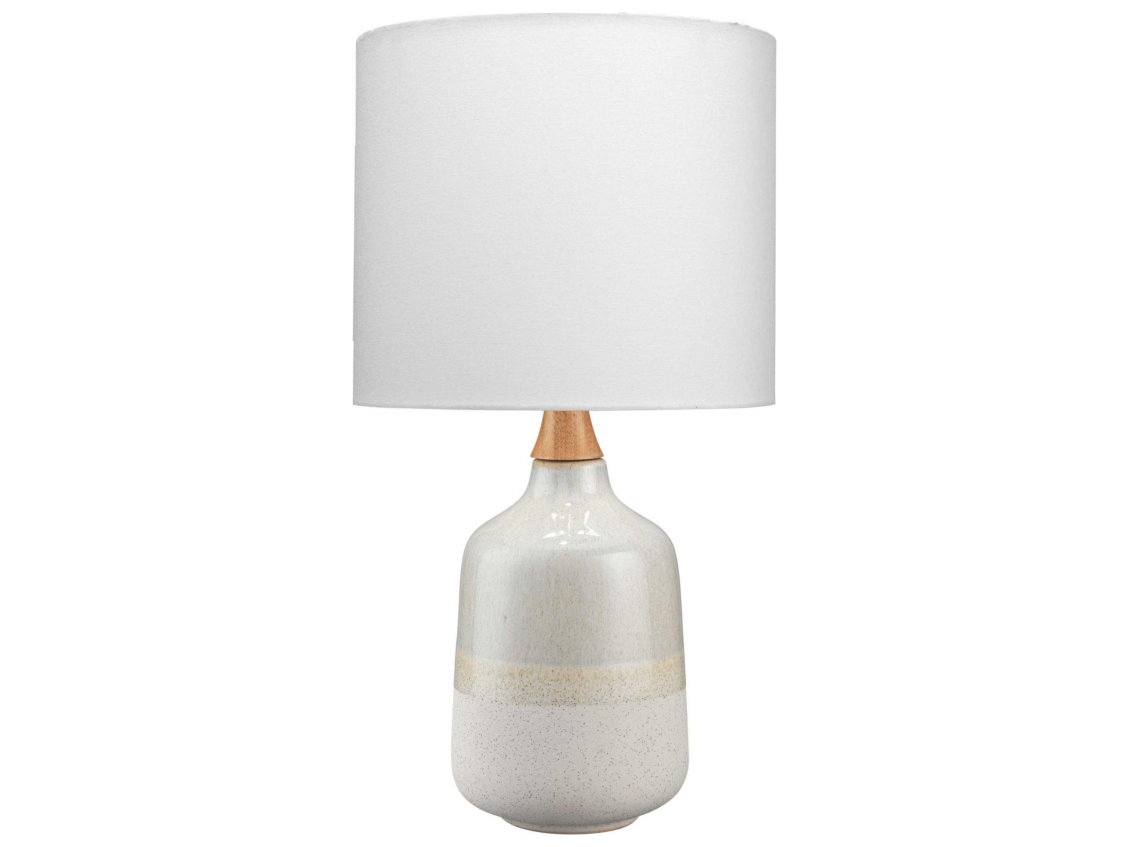 Alice Cream Linen White Drum Off Table Lamp