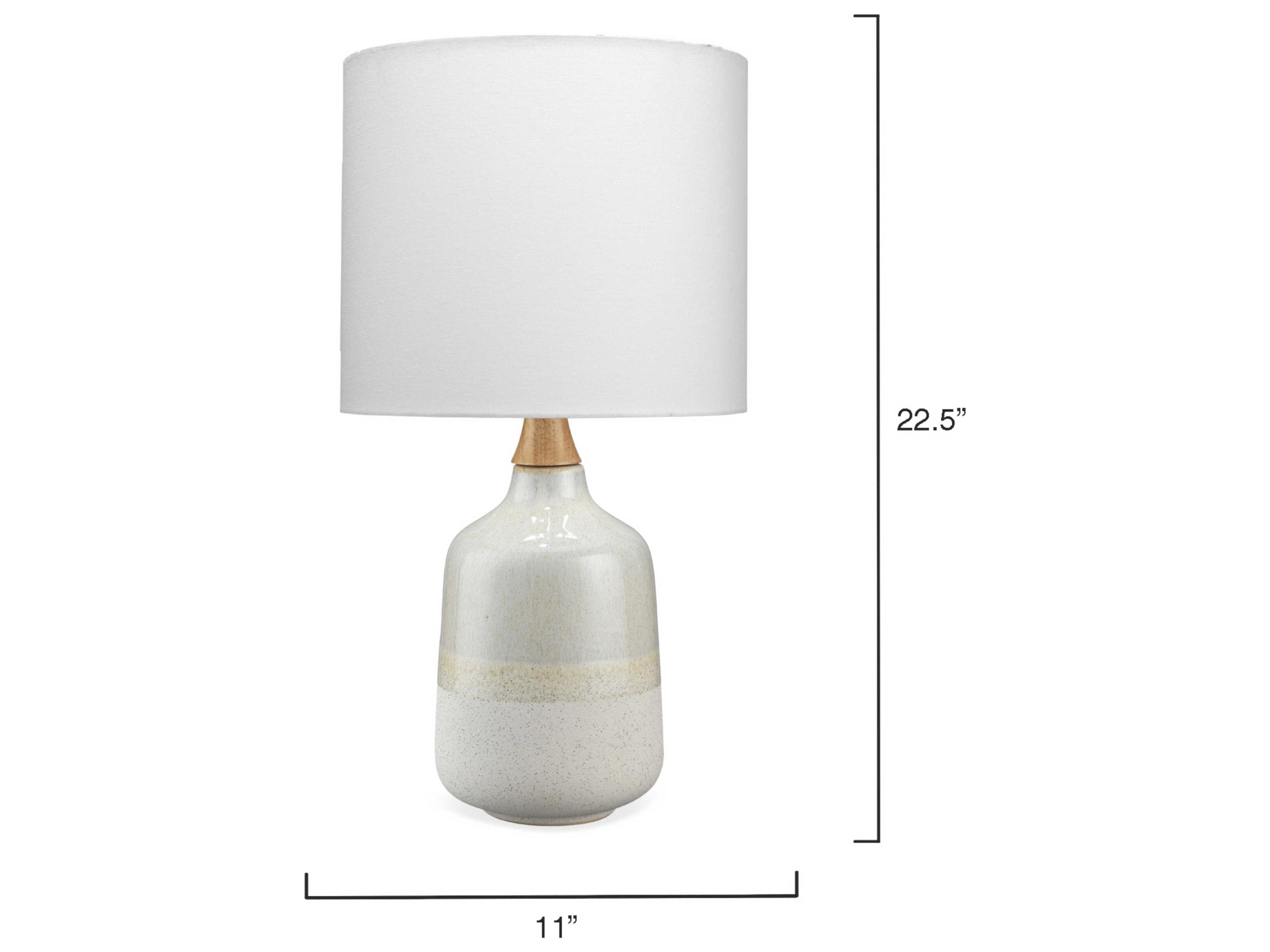 Jamie Young Alice Cream Linen White Drum Off Table Lamp