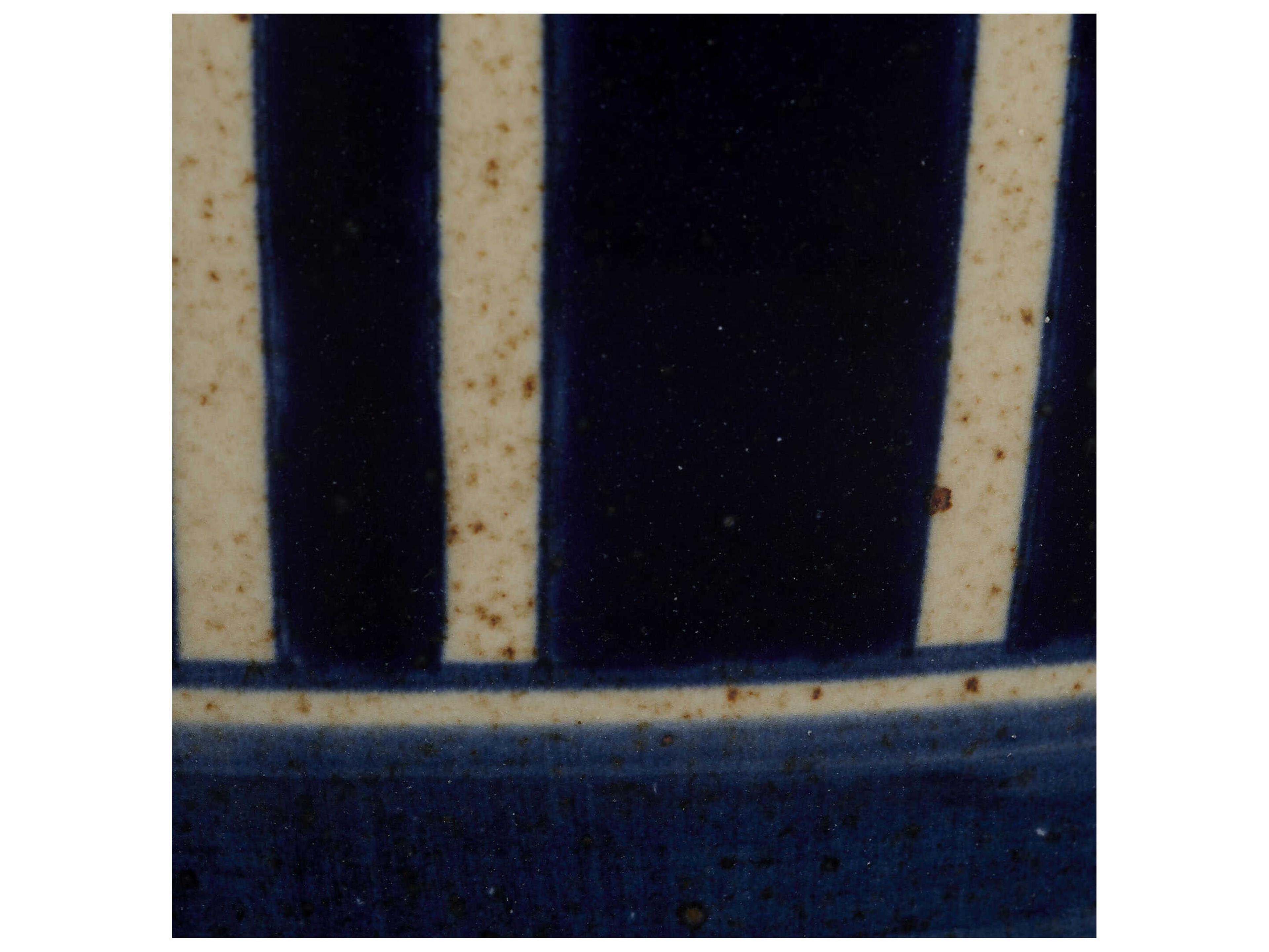 Jamie Young Arthur Navy Blue White Cream Linen Table Lamp