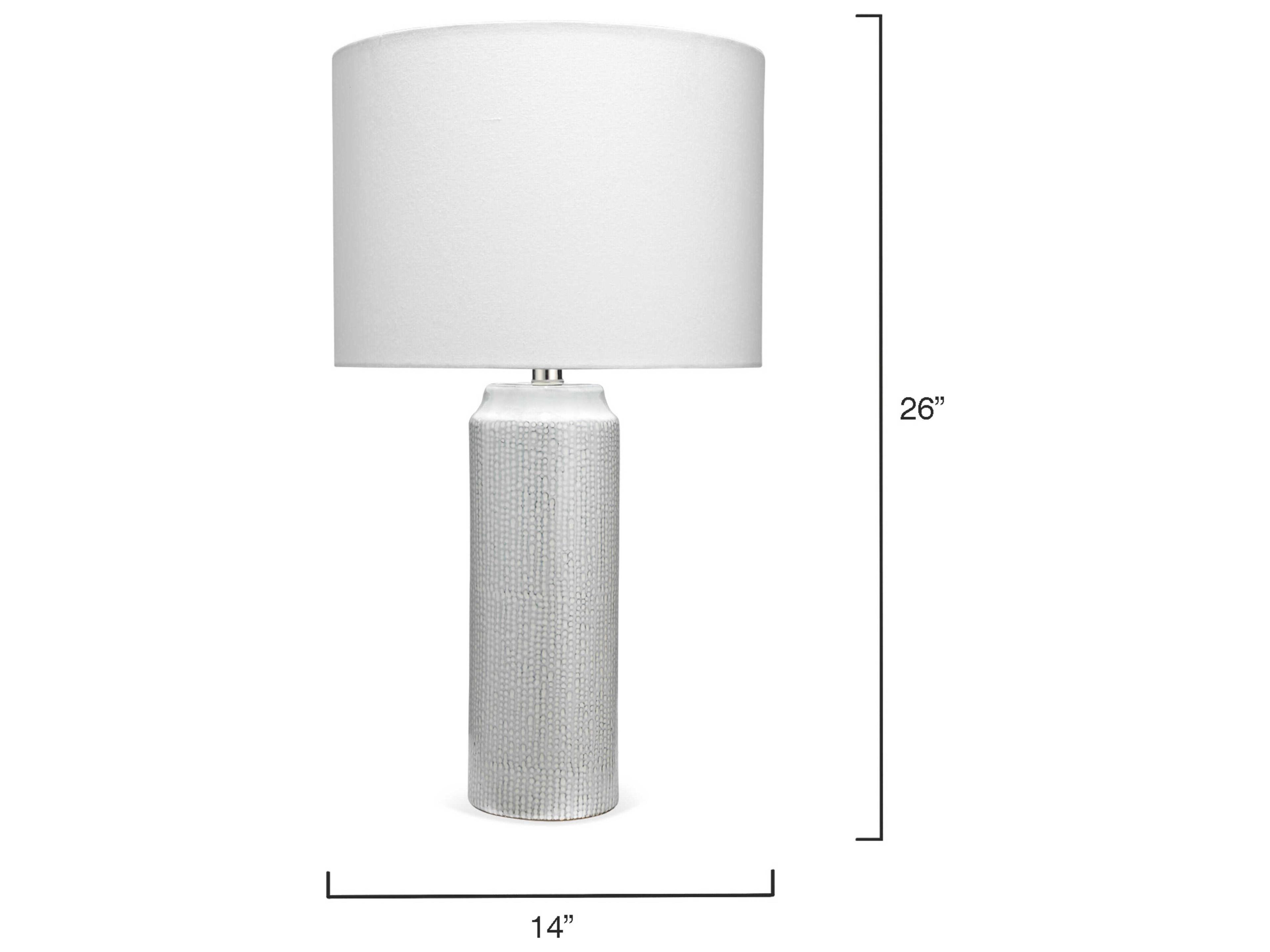 Jamie Young Bella Blue Linen White Drum Buffet Lamp