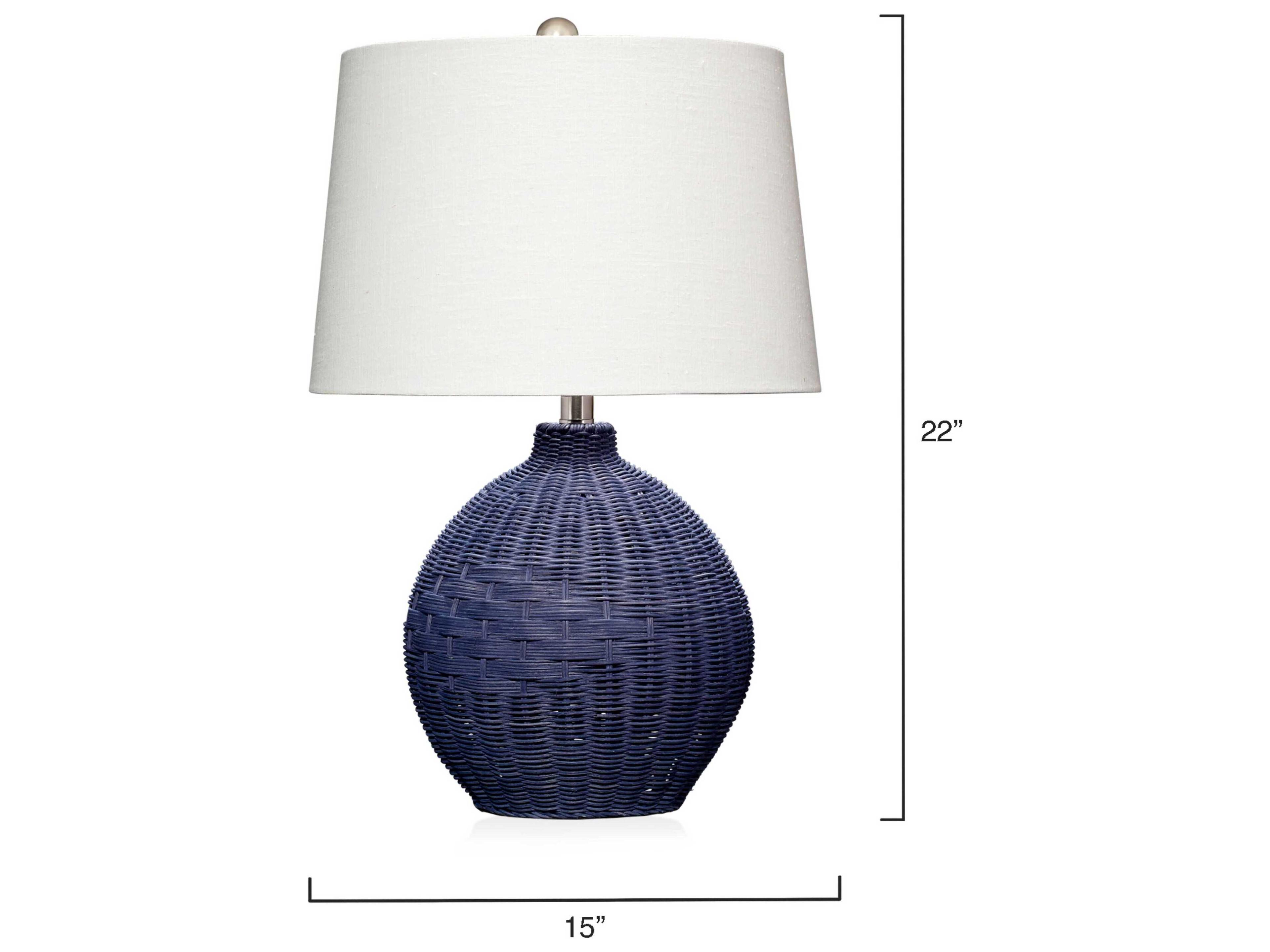 Jamie Young Cape Indigo Blue Linen White Cone Table Lamp