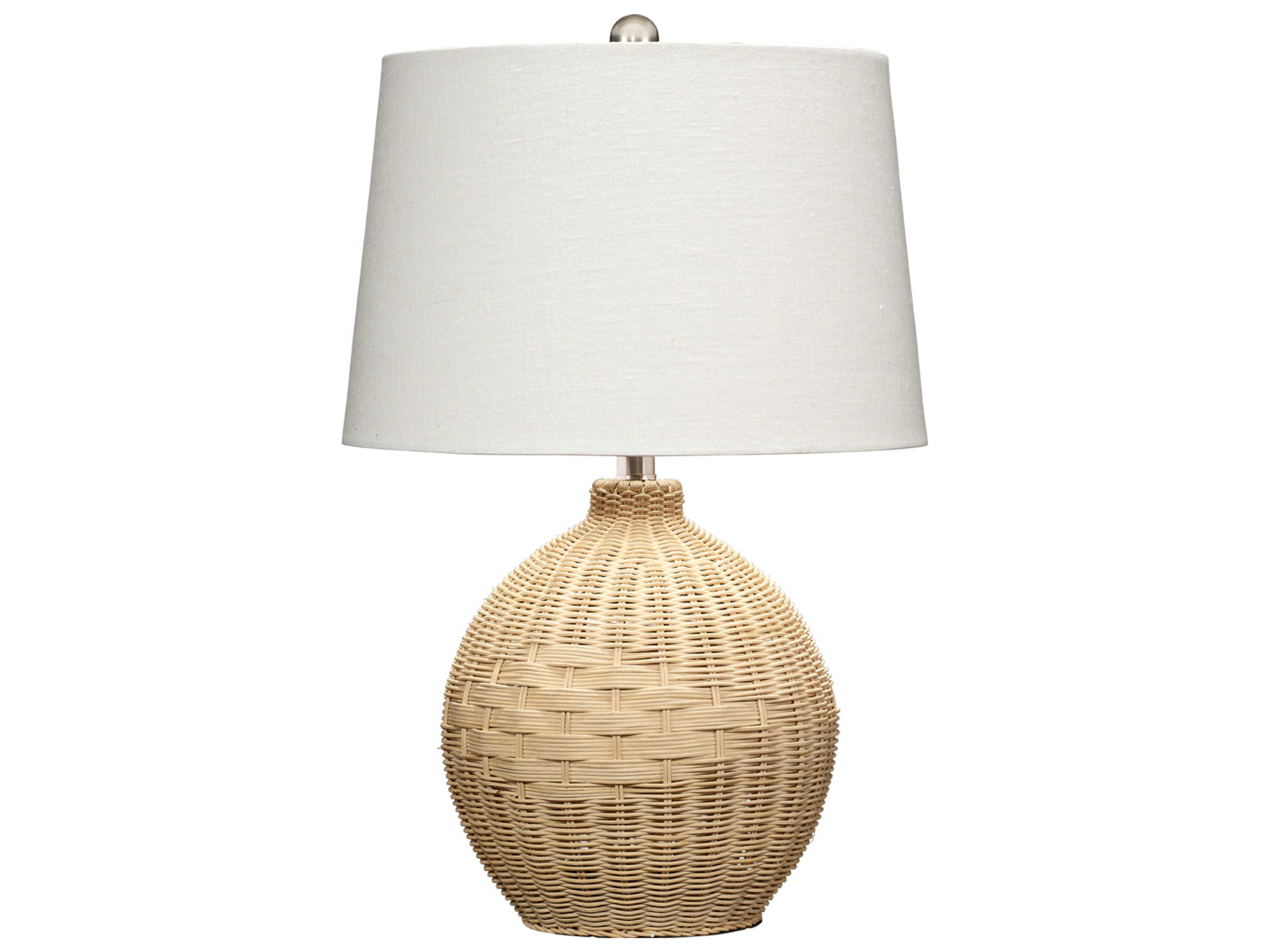 Cape Natural Linen White Cone Brown Table Lamp