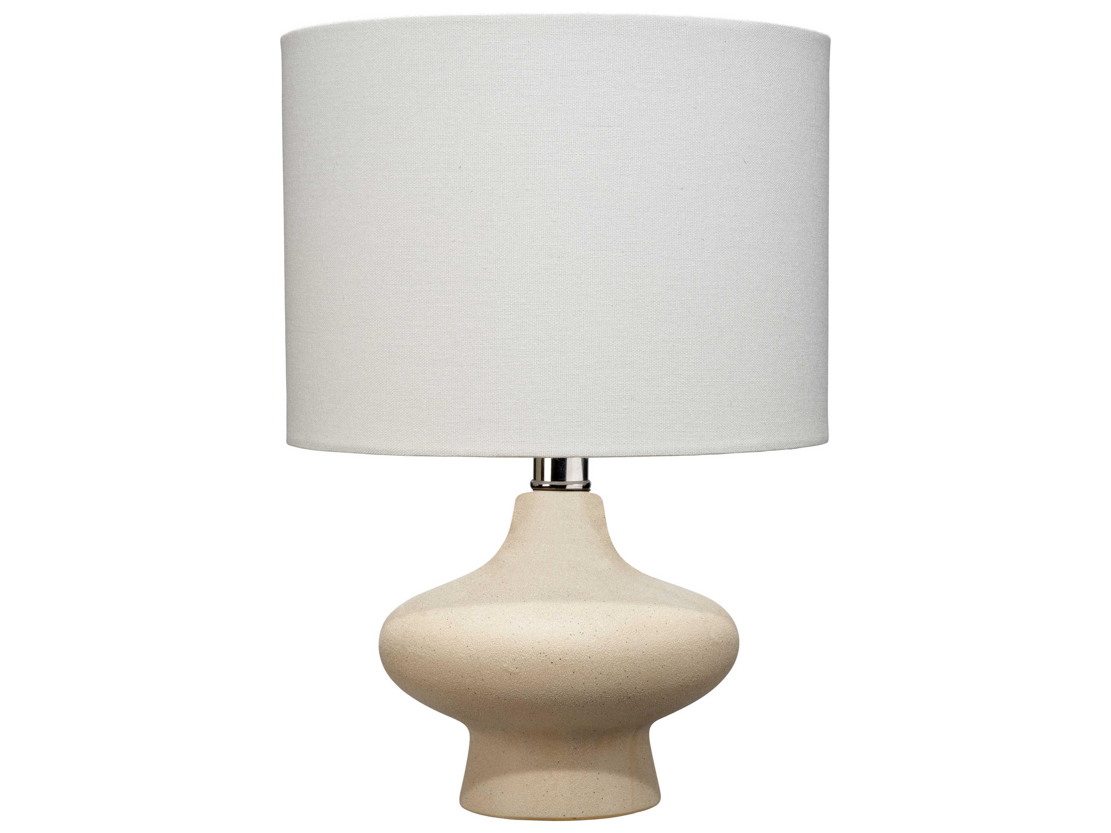 Jamie Young Dawkins Beige Linen Tapered Off White Table Lamp