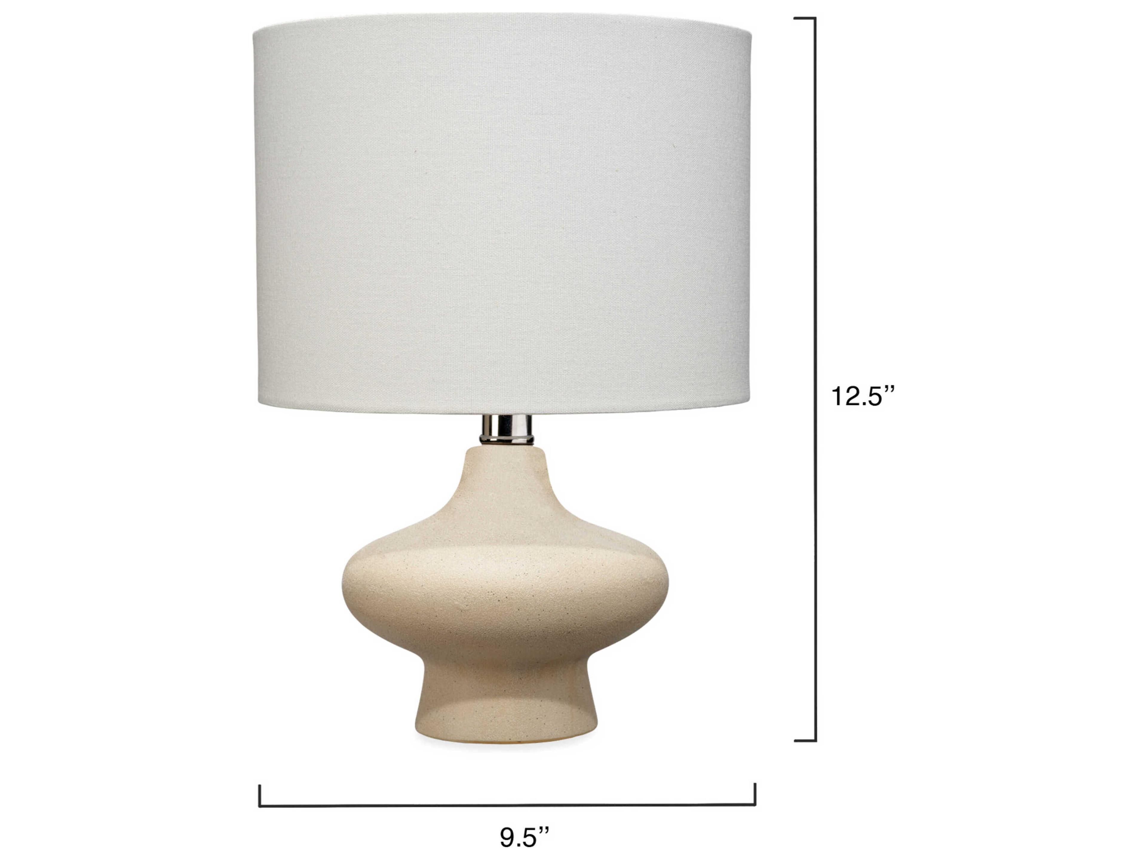Jamie Young Dawkins Beige Linen Tapered Off White Table Lamp