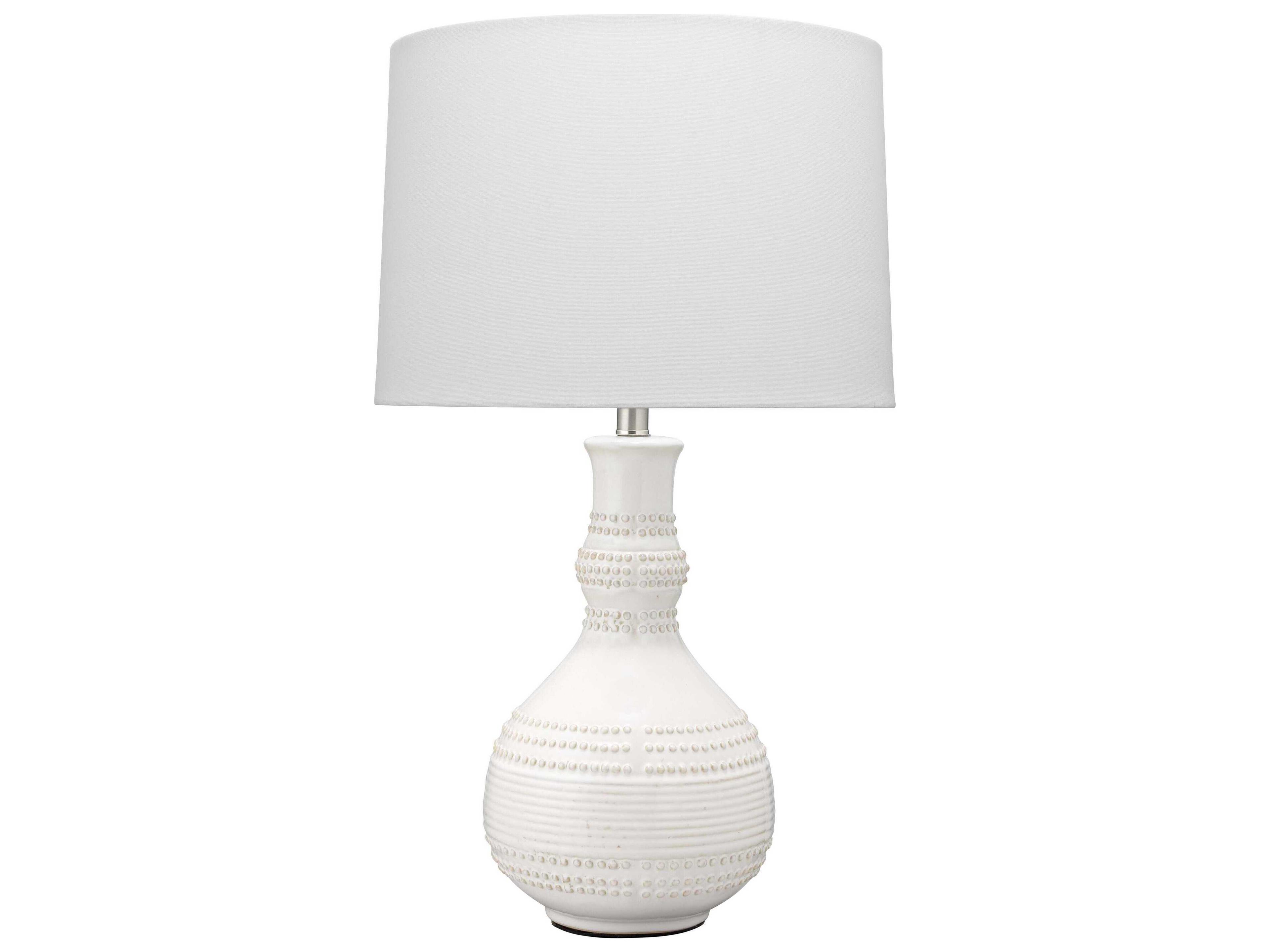 Jamie Young Droplet White Linen Cone Buffet Lamp