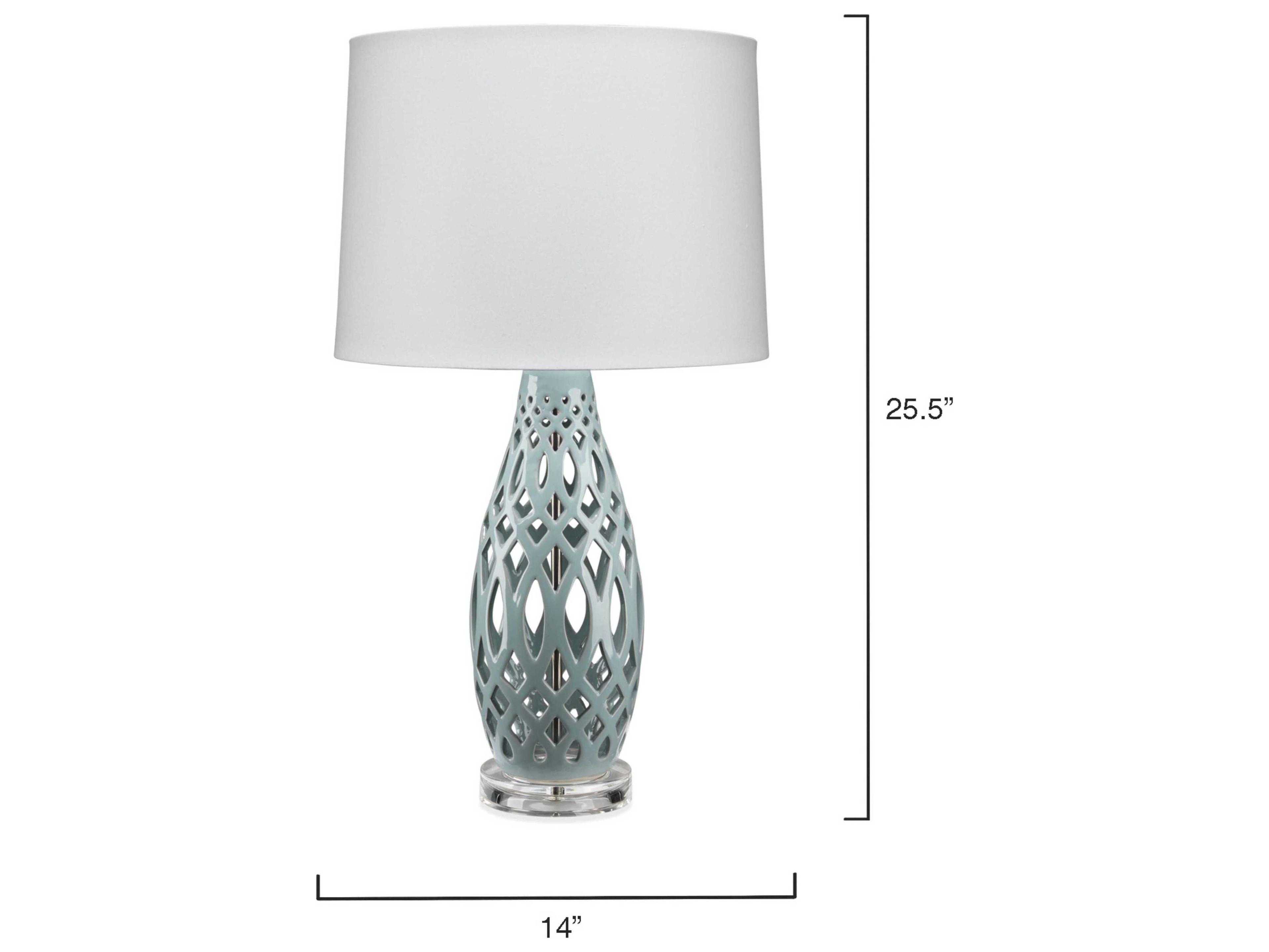 Jamie Young Filigree Blue Linen Cone Buffet Lamp