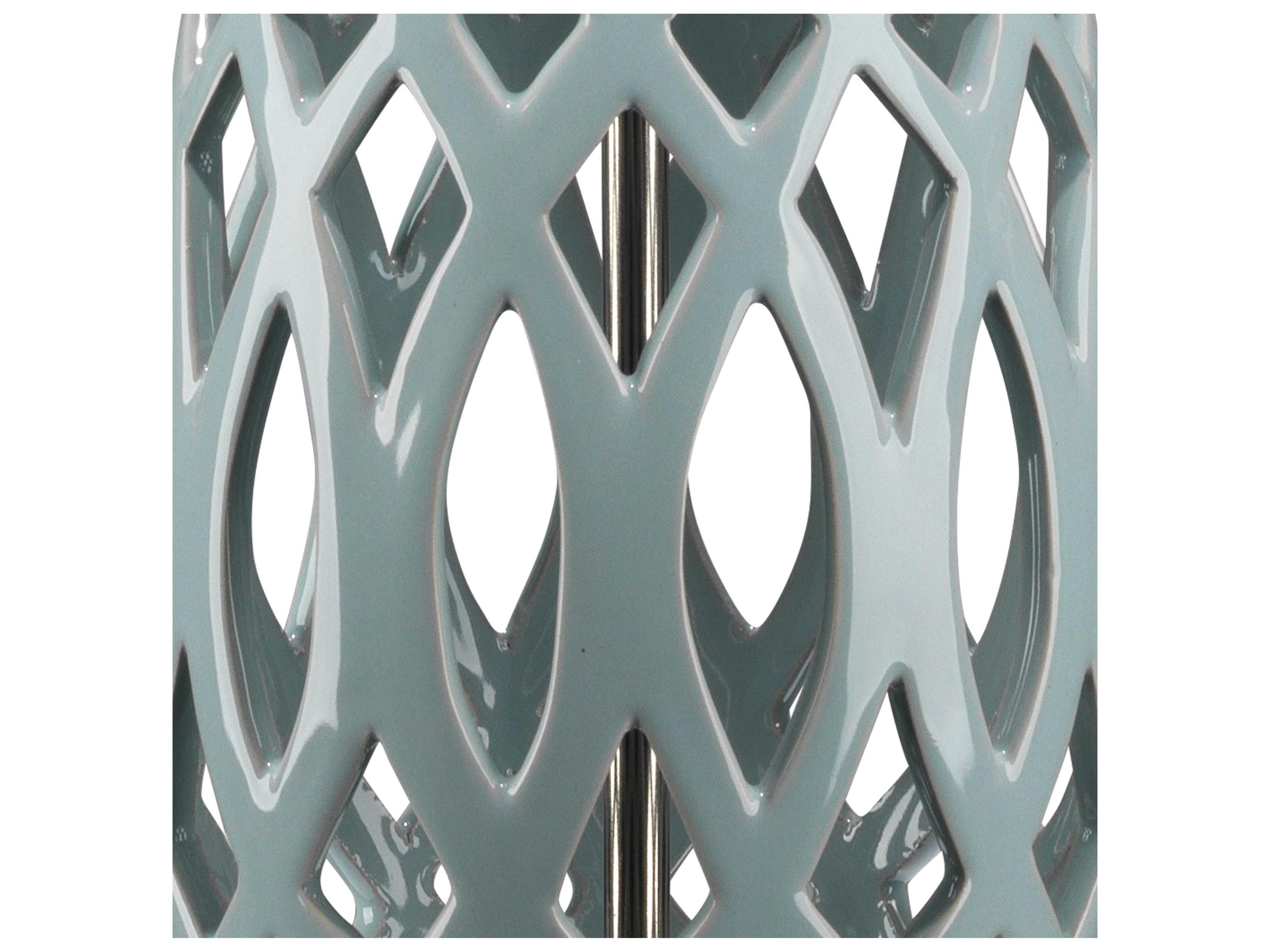 Jamie Young Filigree Blue Linen Cone Buffet Lamp